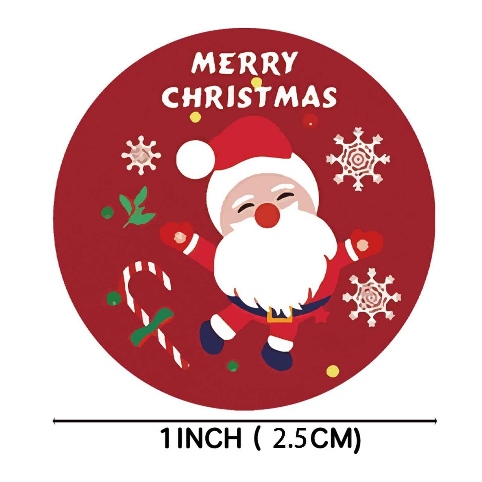 500 Pieces Merry Christmas Stickers Round for Package Holiday Decoration 1inch
