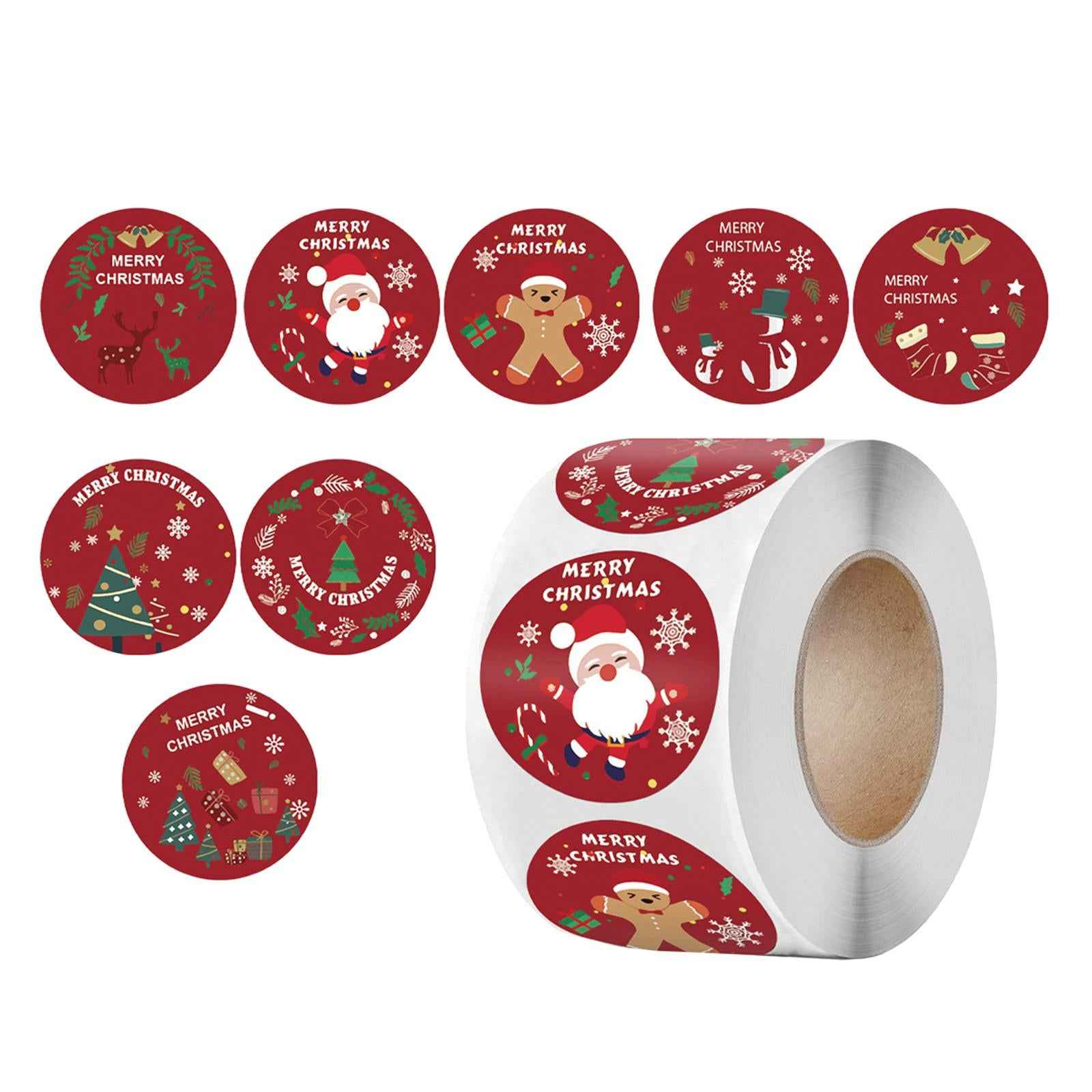 500 Pieces Merry Christmas Stickers Round for Package Holiday Decoration 1inch