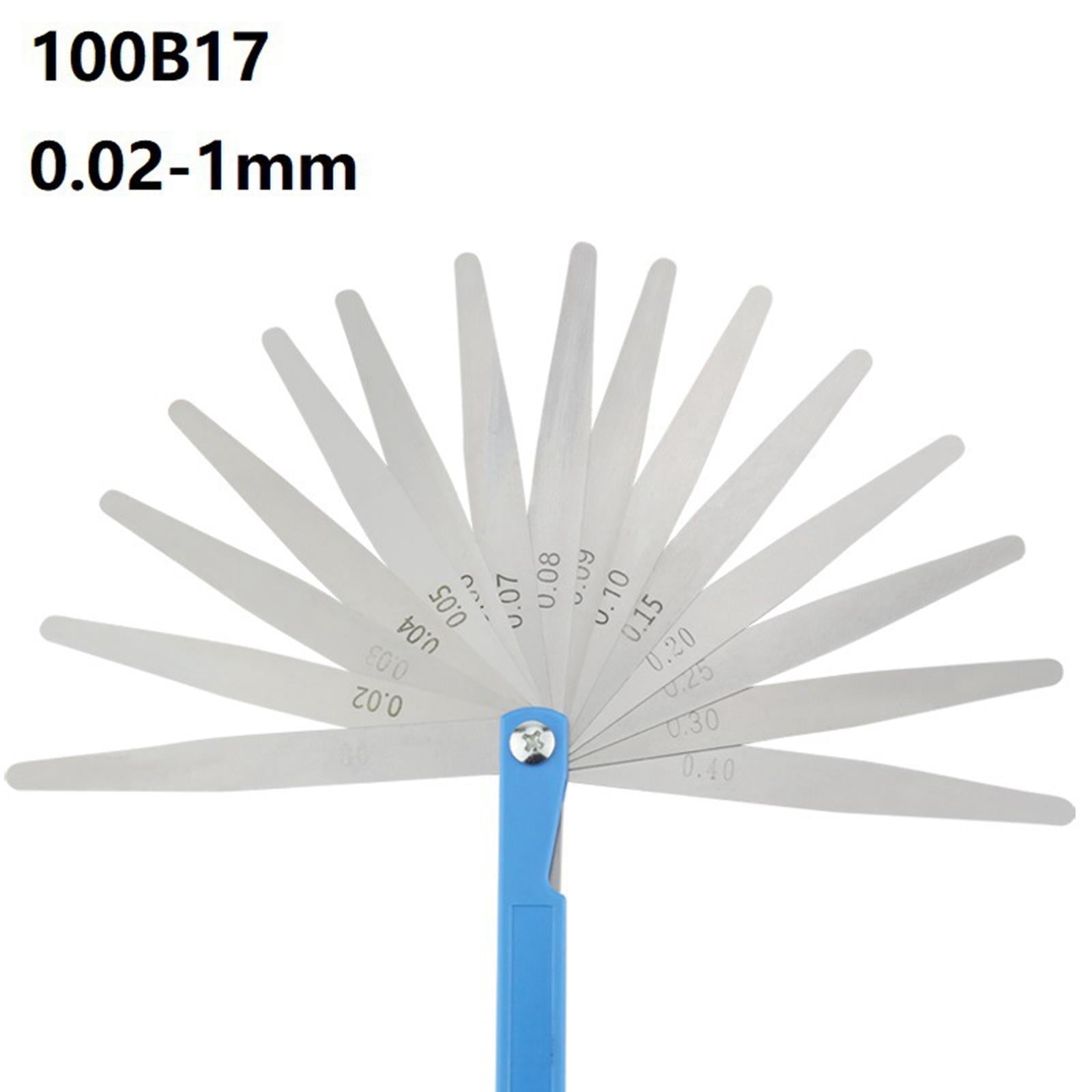 2xFeeler Gauge Stainless Steel Gap Measure 0.02-1mm Metric 17 Sheets Tool