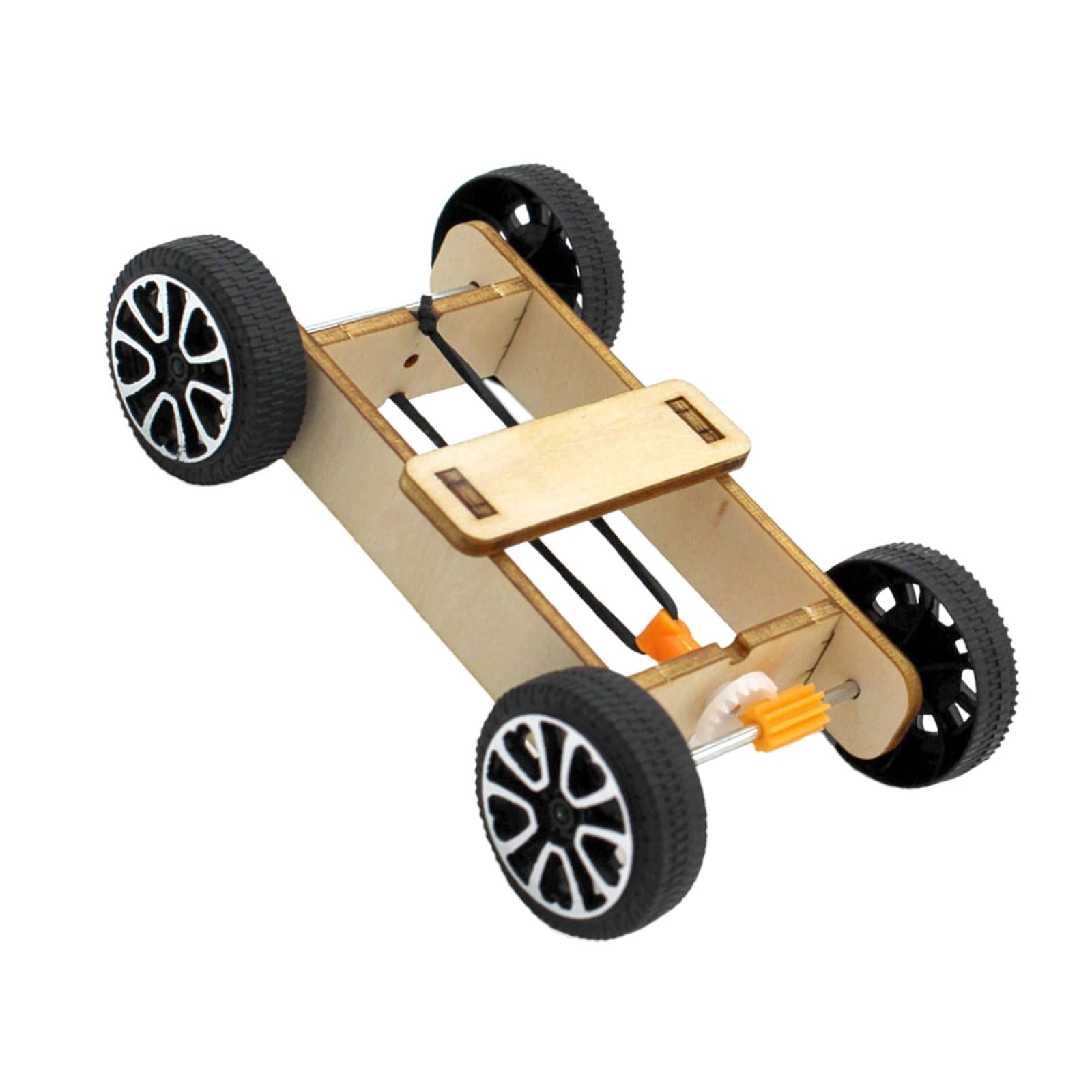 3xWood DIY Car Model Kits Physics Science Cognitive Toys 10.5cmx6.5cmx3cm