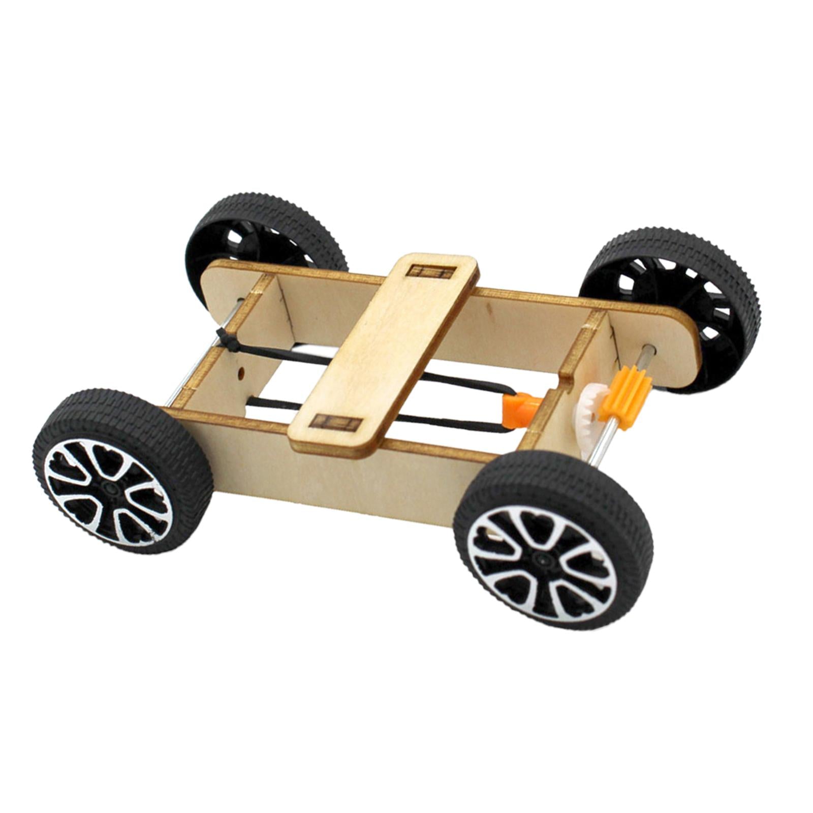3xWood DIY Car Model Kits Physics Science Cognitive Toys 10.5cmx6.5cmx3cm