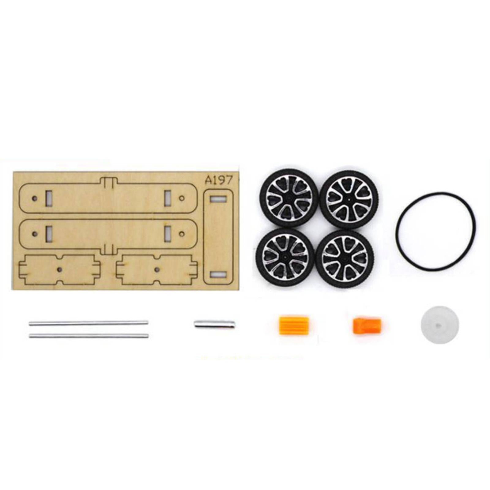 3xWood DIY Car Model Kits Physics Science Cognitive Toys 10.5cmx6.5cmx3cm