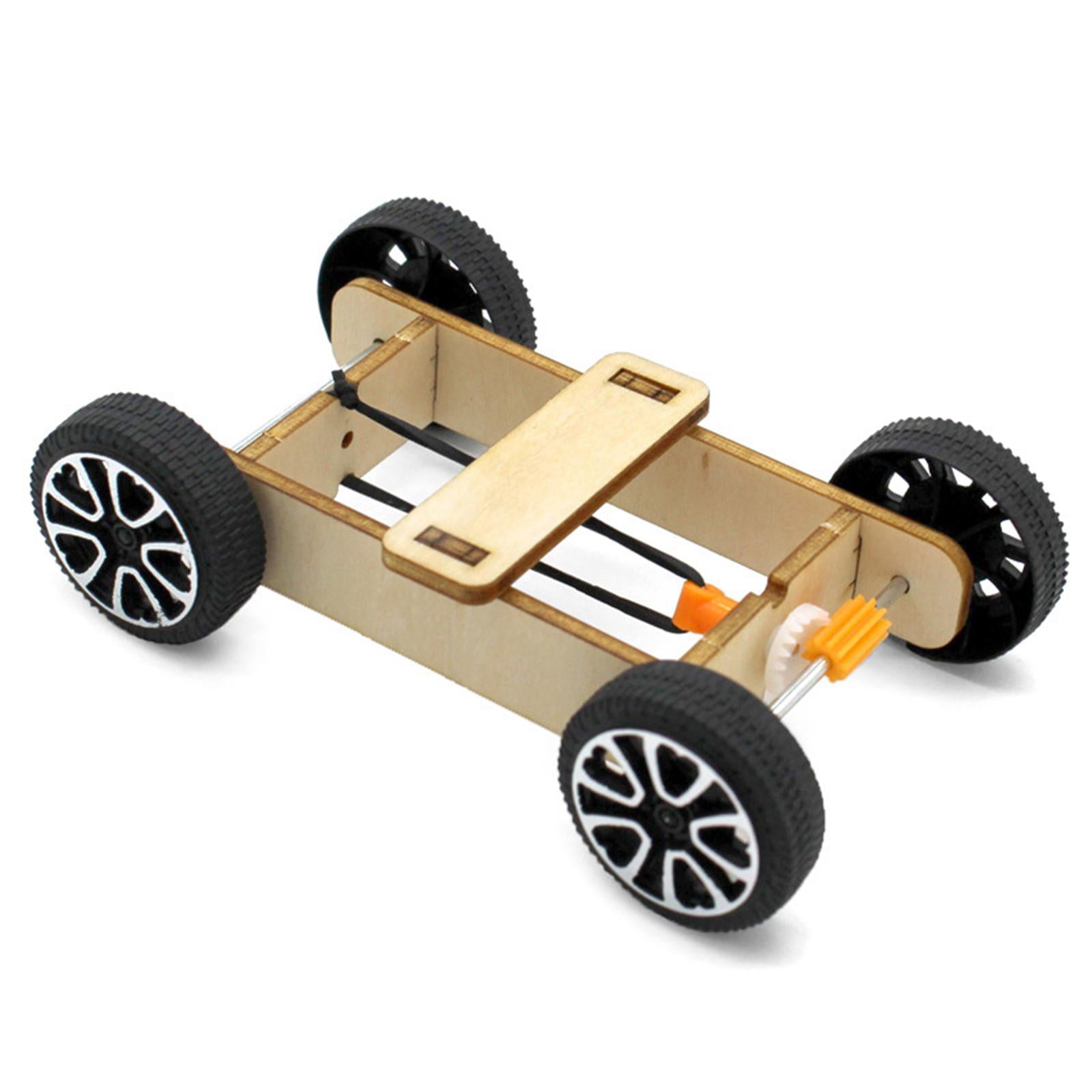 3xWood DIY Car Model Kits Physics Science Cognitive Toys 10.5cmx6.5cmx3cm