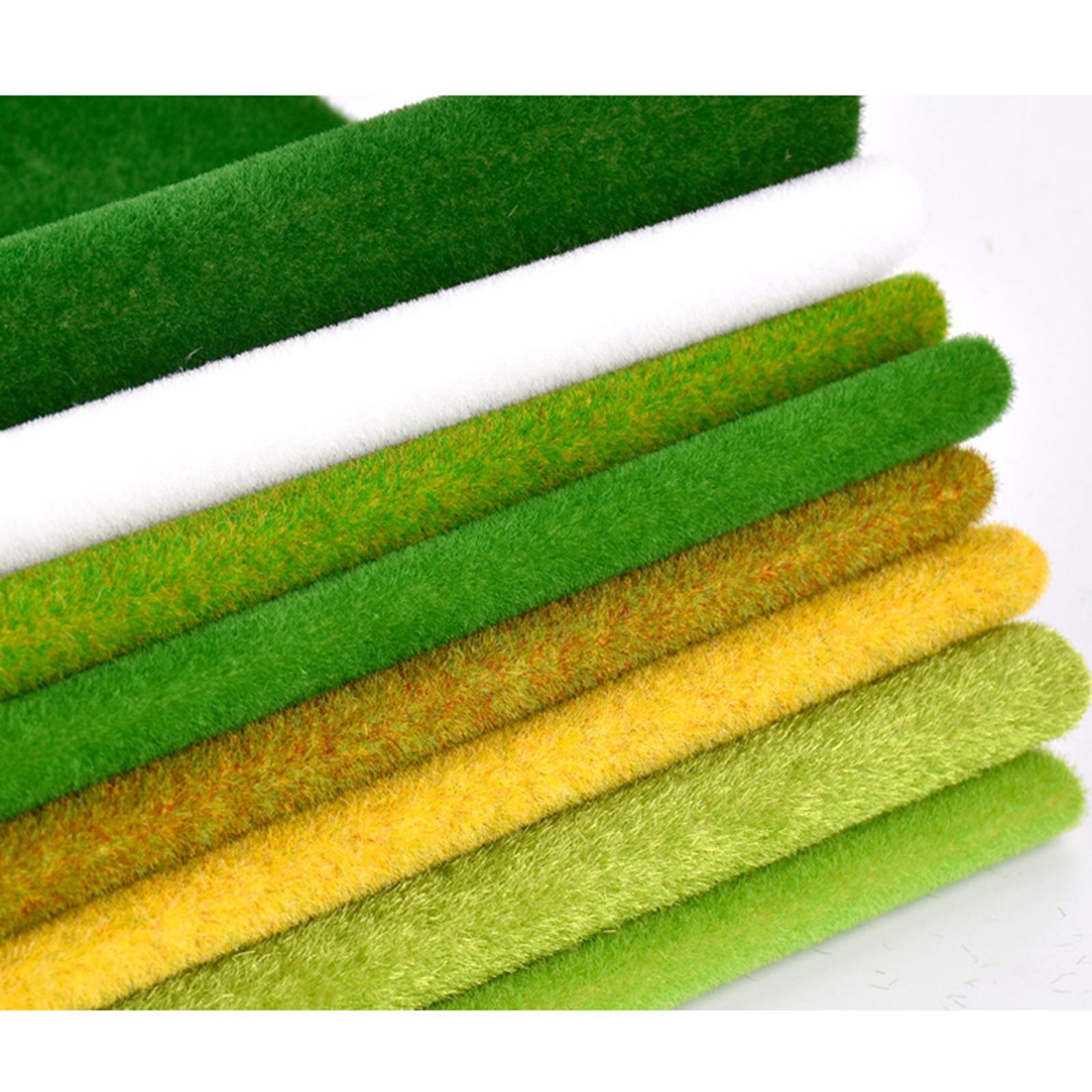 3xArtificial Model Grass Railway Scenery Layout Simulation Lawn Decor DIY Yellow