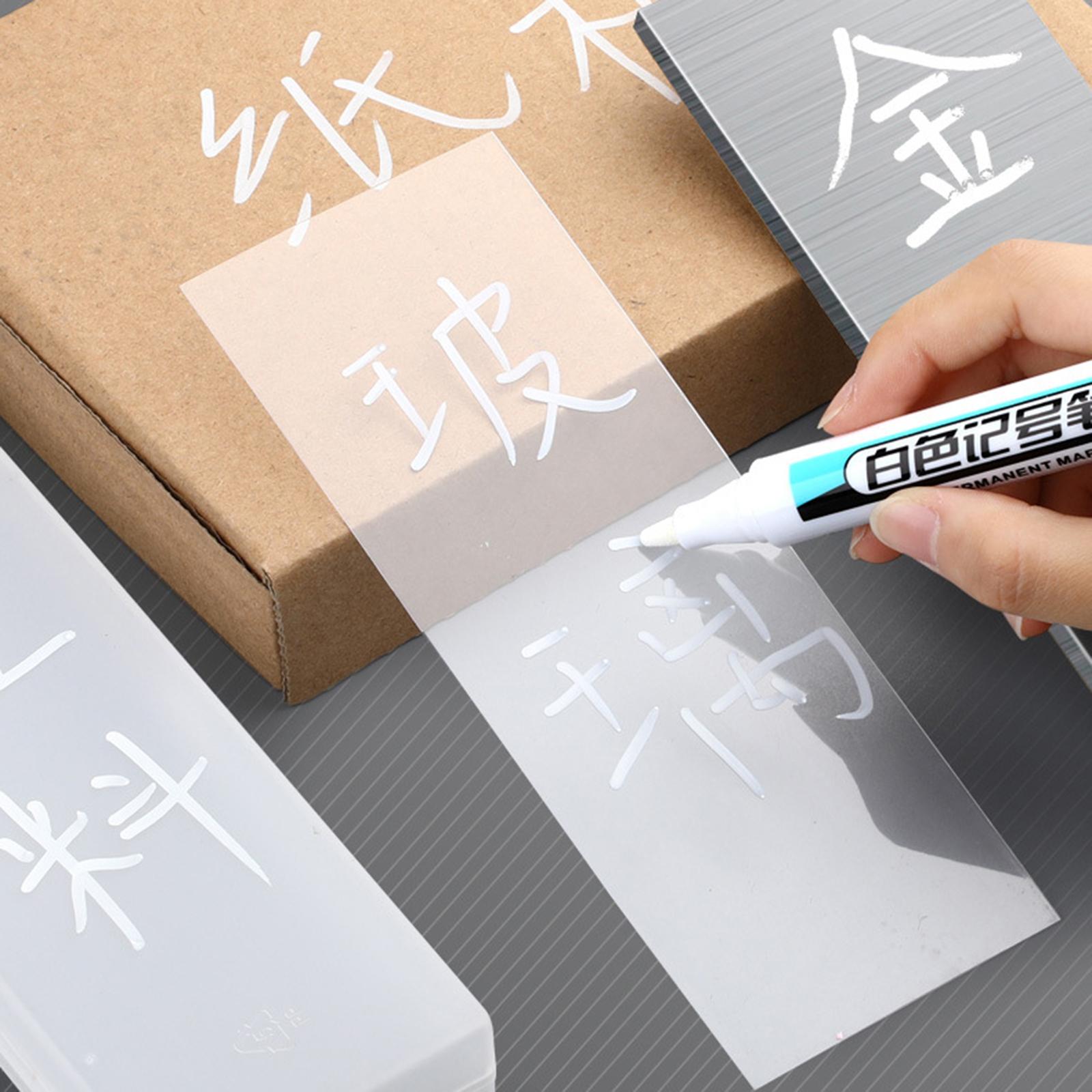 2xWhite Marker Paint Pen DIY Crafts Bathroom Water Resistant Carpentry Kitchen 2.5mm