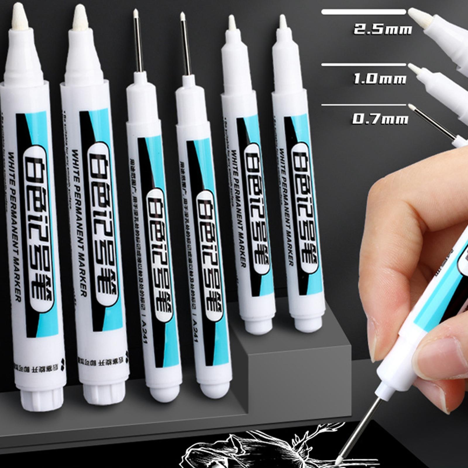 4xWhite Marker Paint Pen DIY Crafts Bathroom Water Resistant Carpentry Kitchen 2.5mm