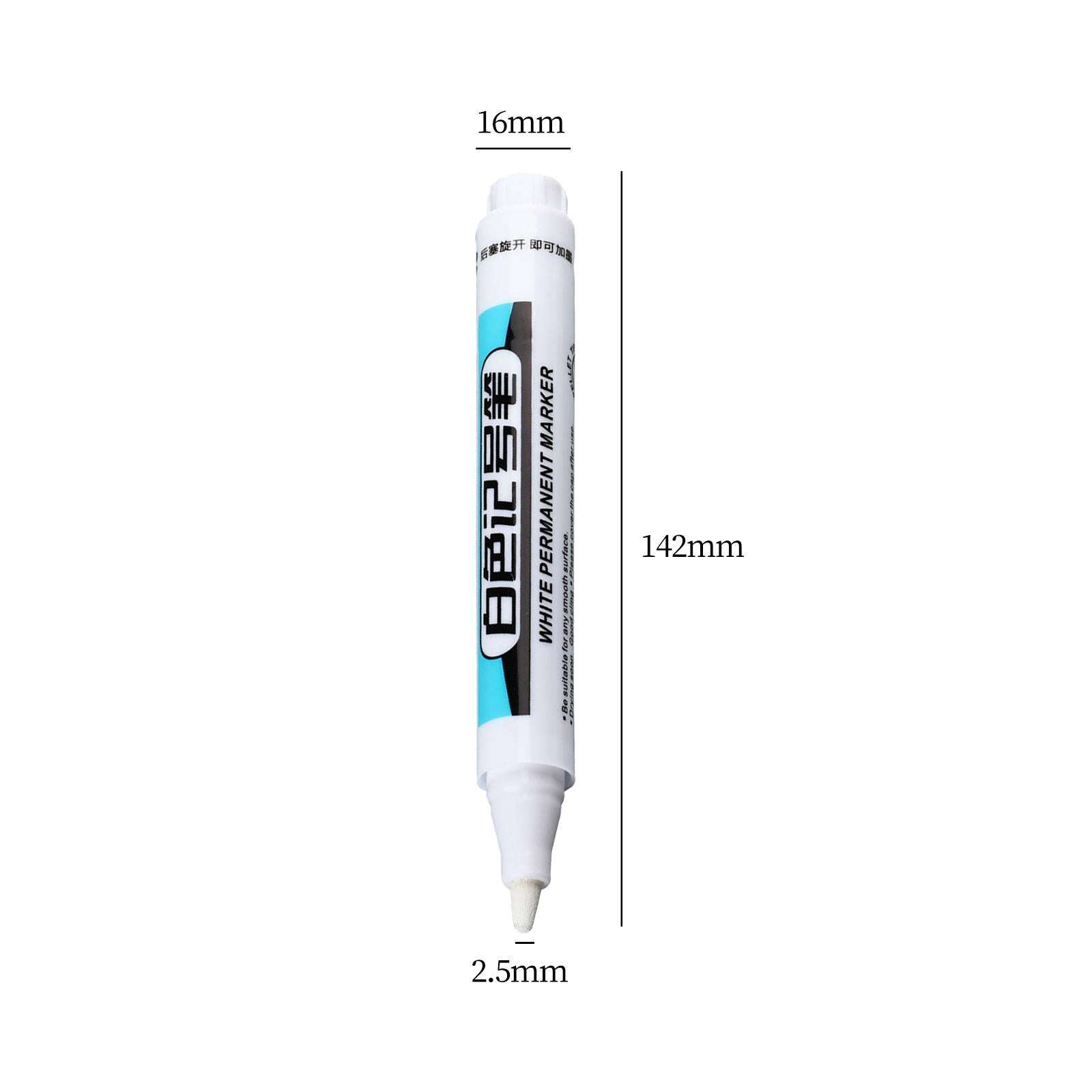 2xWhite Marker Paint Pen DIY Crafts Bathroom Water Resistant Carpentry Kitchen 2.5mm