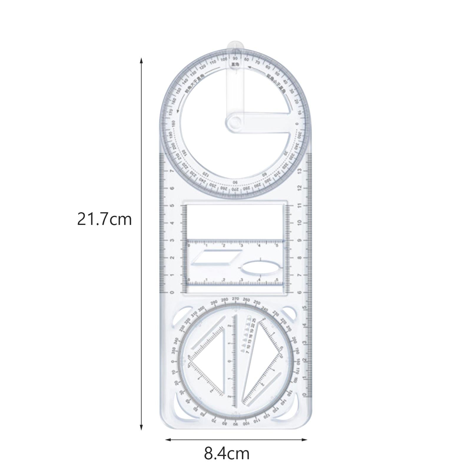 3xMultifunctional Geometric Ruler Mathematics Drawing Template for Woodworking style A