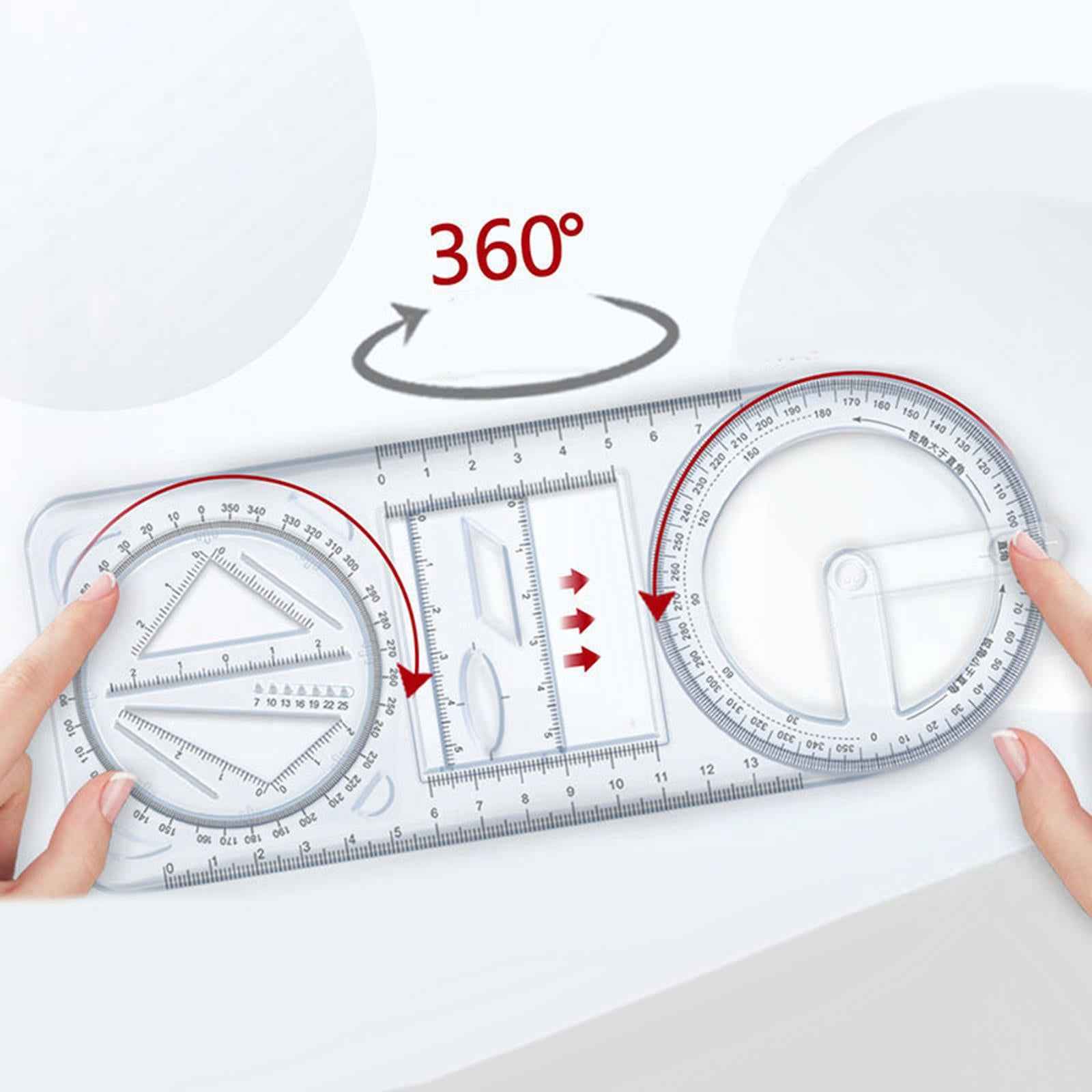Multifunctional Geometric Ruler Mathematics Drawing Template for Woodworking style A