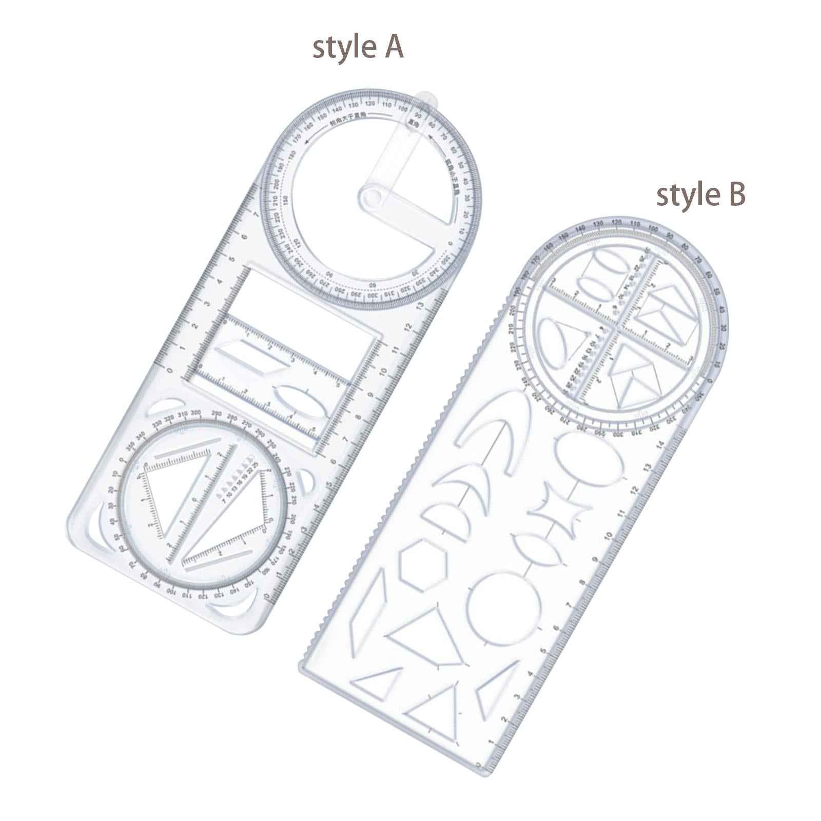Multifunctional Geometric Ruler Mathematics Drawing Template for Woodworking style A