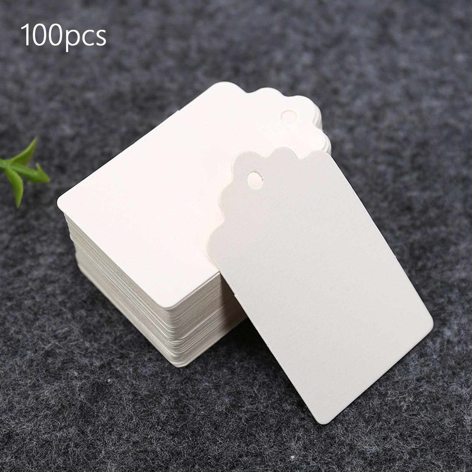2x100Pcs DIY Paper Gift Tag Vintage Style for Baking holiday Thanksgiving White