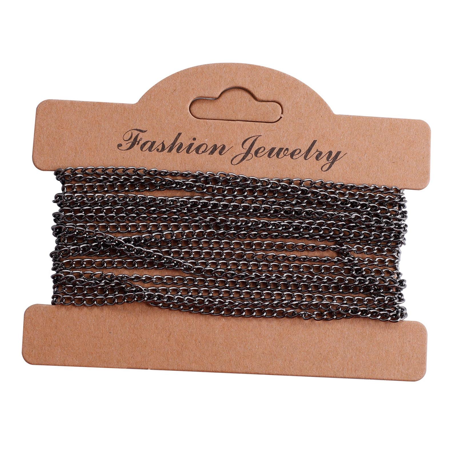 4xTwisted Link Chain DIY Jewelry Making Keychain Earrings Curb Cable Chain Gray Black Plating