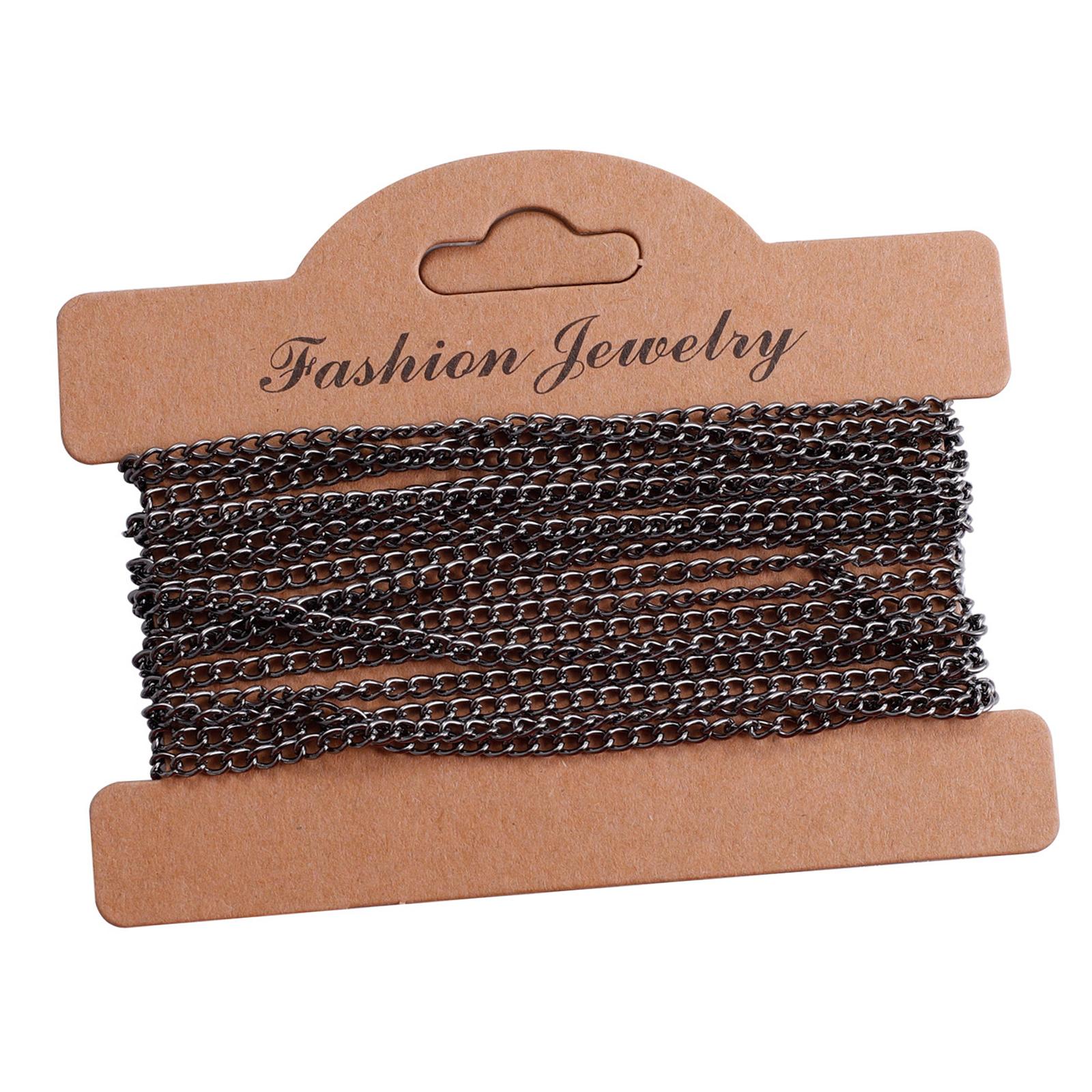 2xTwisted Link Chain DIY Jewelry Making Keychain Earrings Curb Cable Chain Gray Black Plating