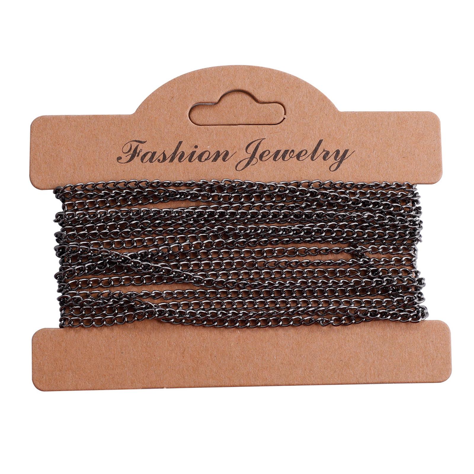 2xTwisted Link Chain DIY Jewelry Making Keychain Earrings Curb Cable Chain Gray Black Plating