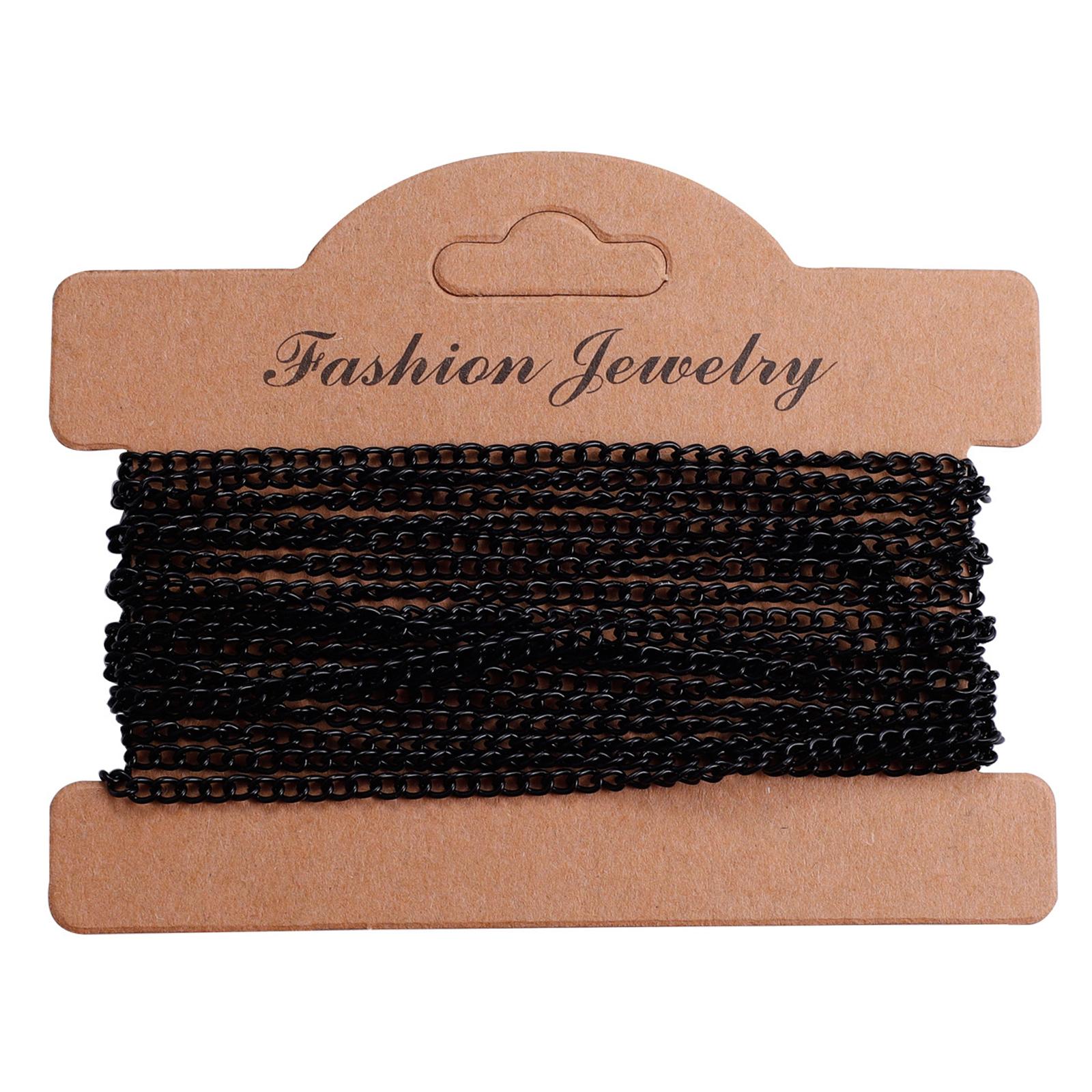2xTwisted Link Chain DIY Jewelry Making Keychain Earrings Curb Cable Chain Black Plating