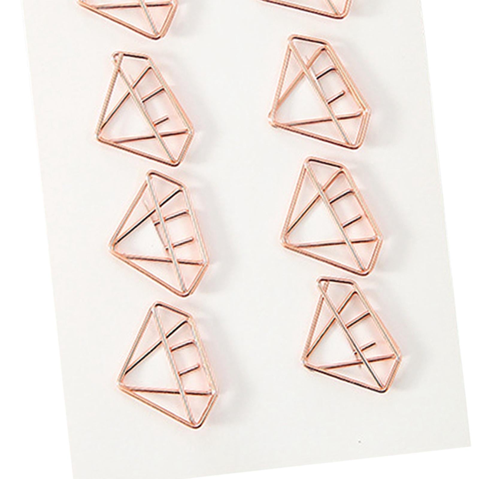 2x8x Novelty Paper Clips Metal Party Invitation Card Document Organization Diamond 