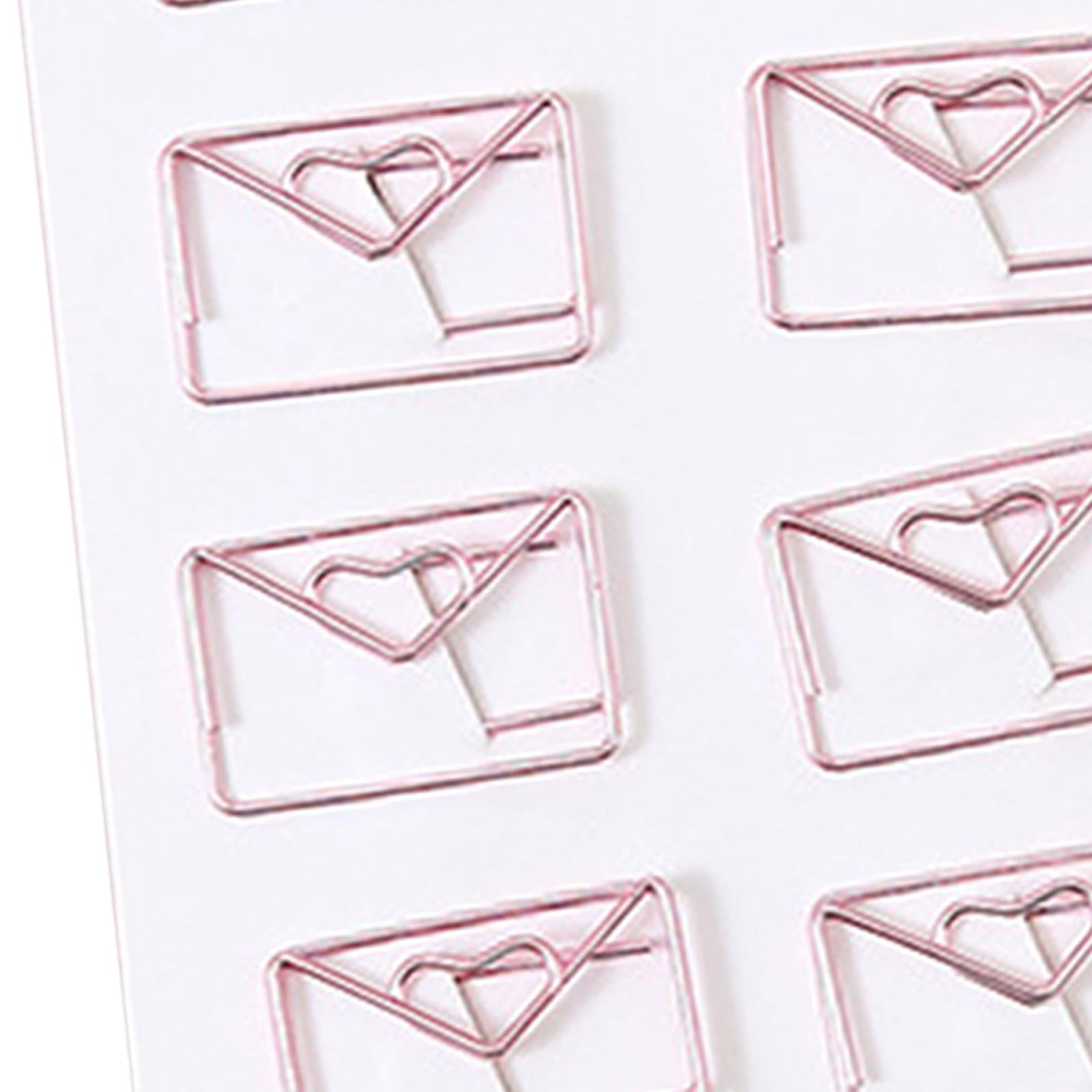 2x8x Novelty Paper Clips Metal Party Invitation Card Document Organization Pink Envelope 