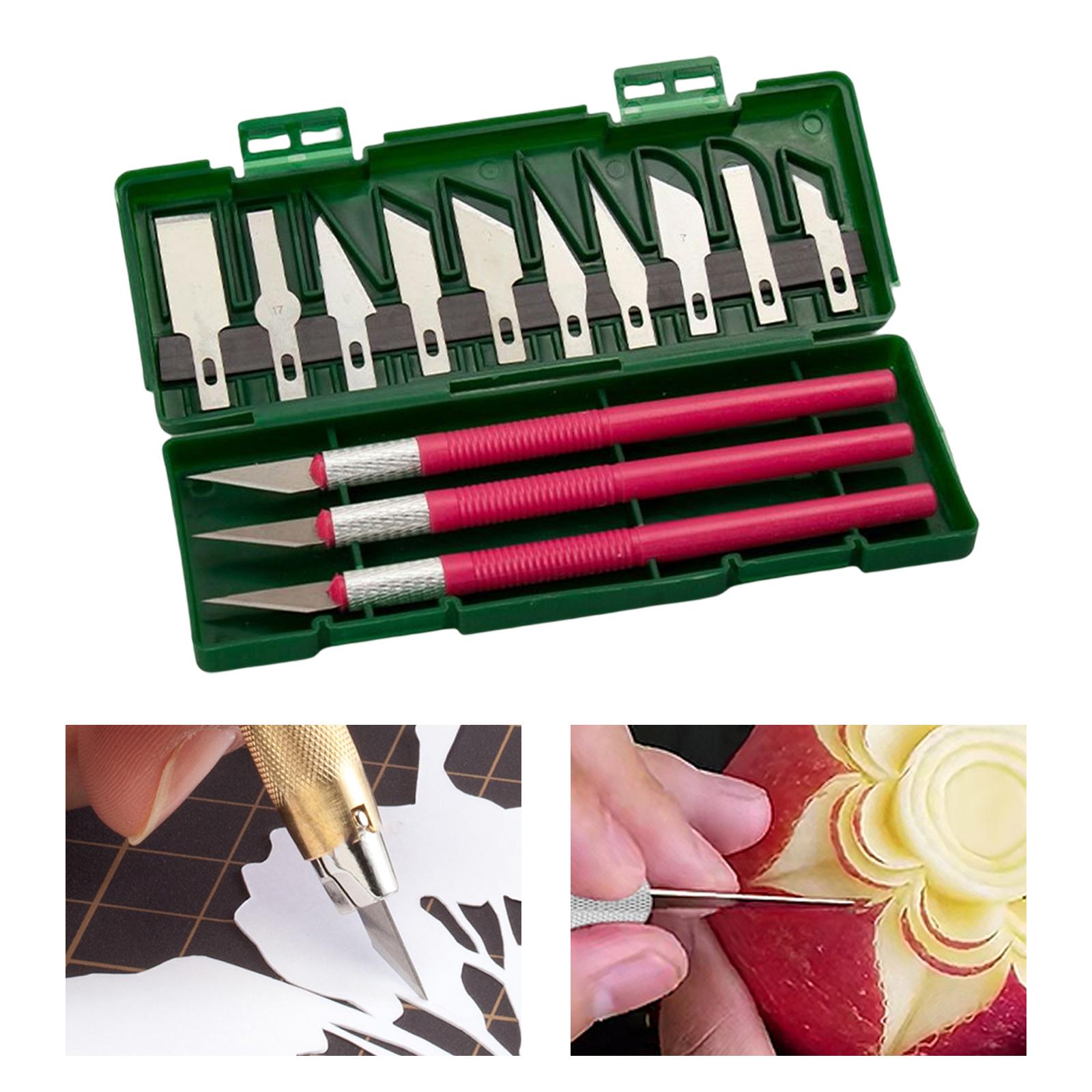2x13Pcs Precision Knife Set Replacement Blade for Scrapbook Drawing Paper Rose Red