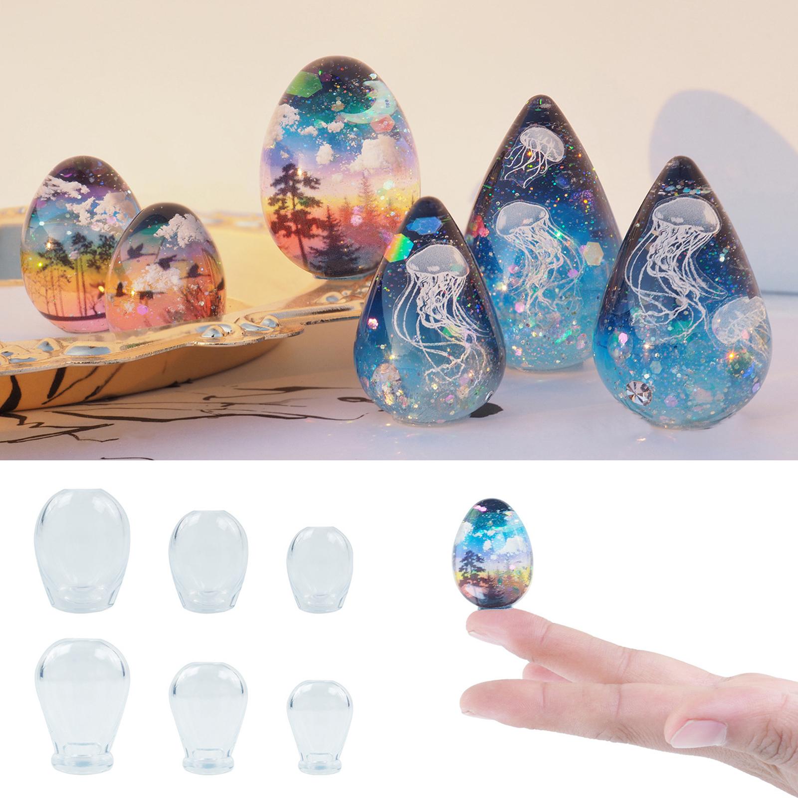 2xSphere Silicone mould Making Craft Jewelry Crystal Pendant Decor Resin Epoxy L Egg 
