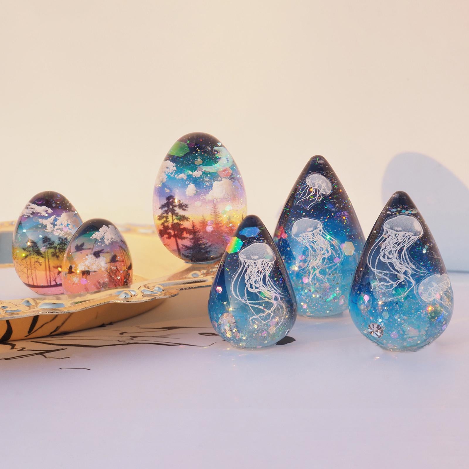 3xSphere Silicone mould Making Craft Jewelry Crystal Pendant Decor Resin Epoxy S Water Drop