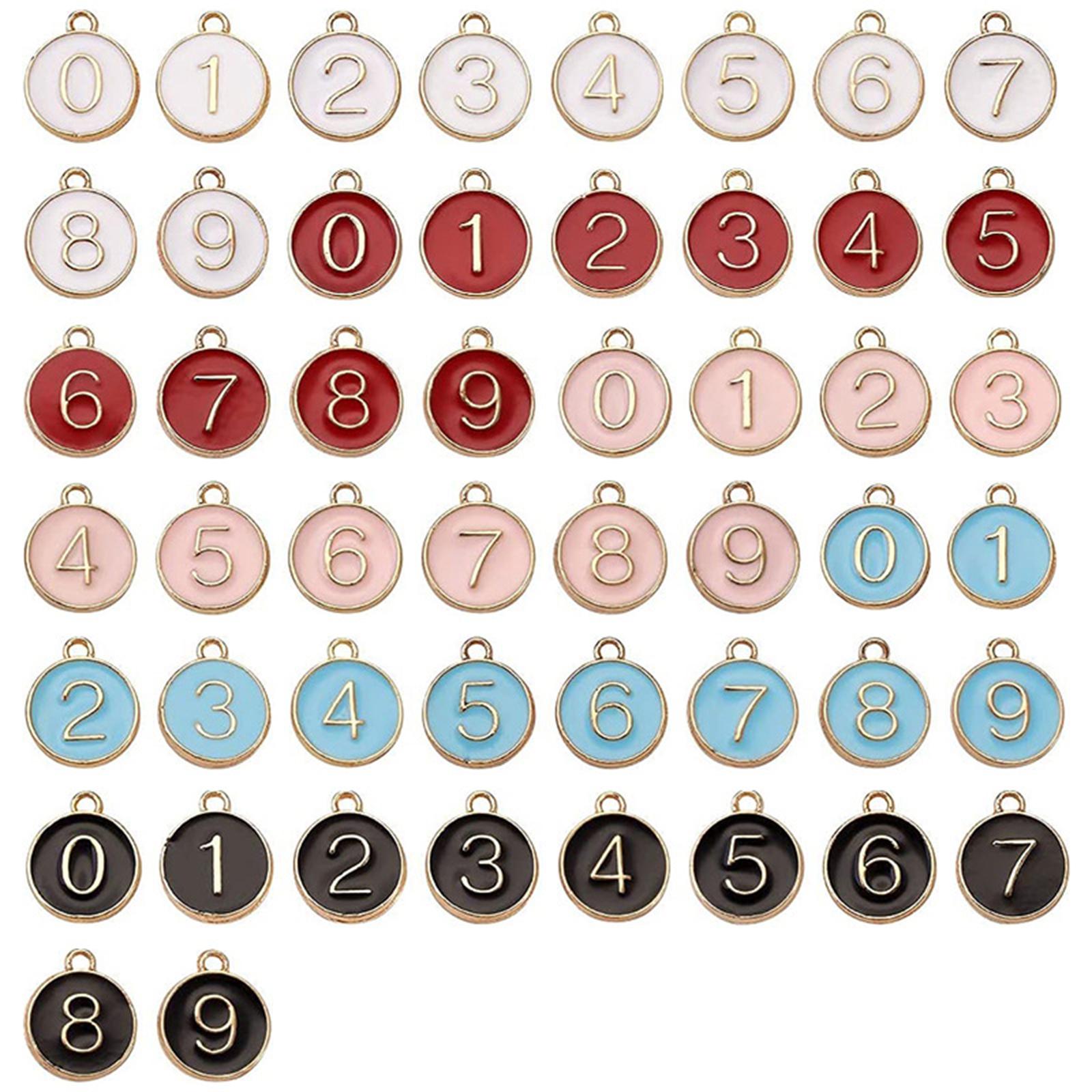 2xNumber 0-9 Mixed Alloy Charms DIY Craft Art Projects for Women Girl Durable Red