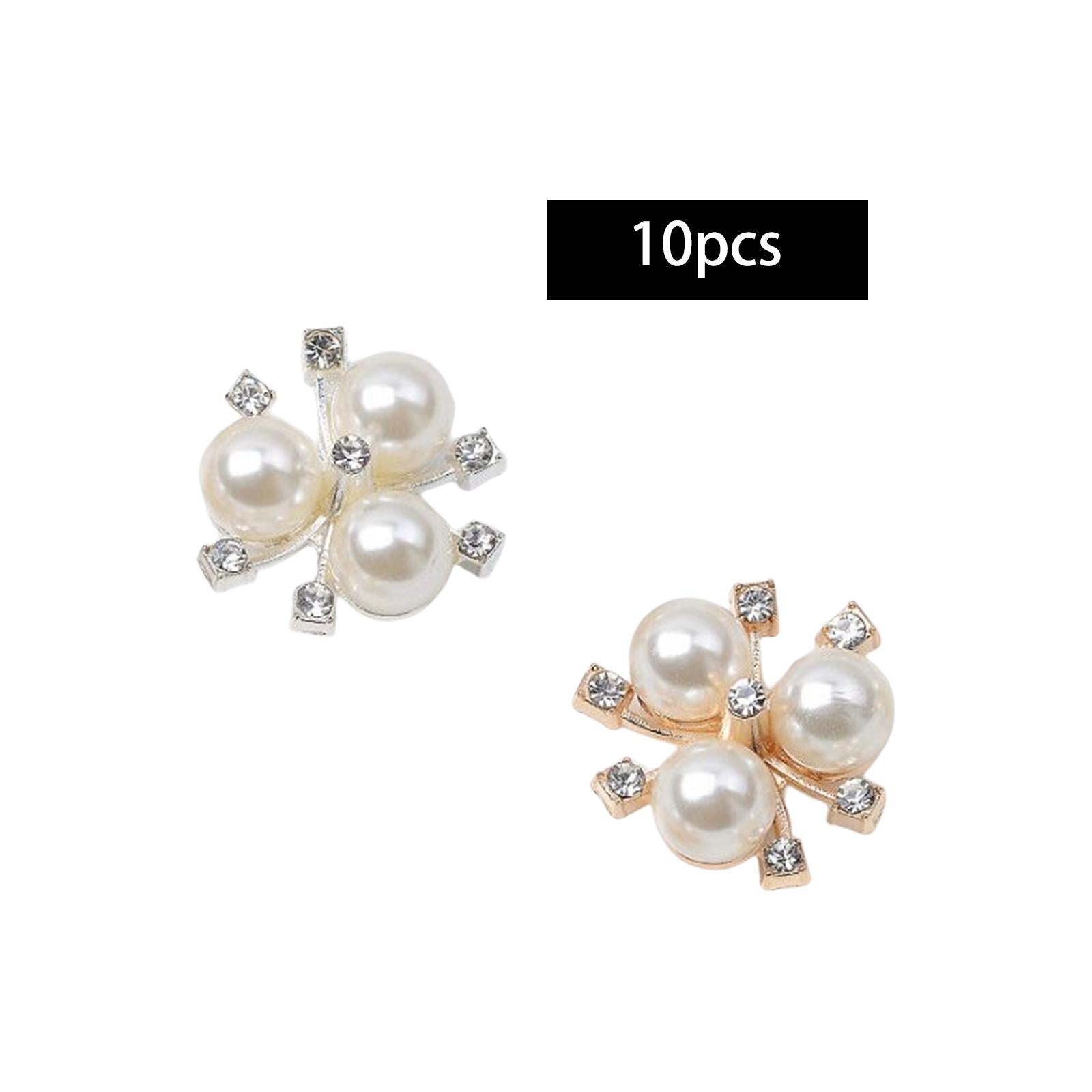 3x10Pcs Flatback Rhinestone Beads Buttons Accessory Embellishment for Clothing