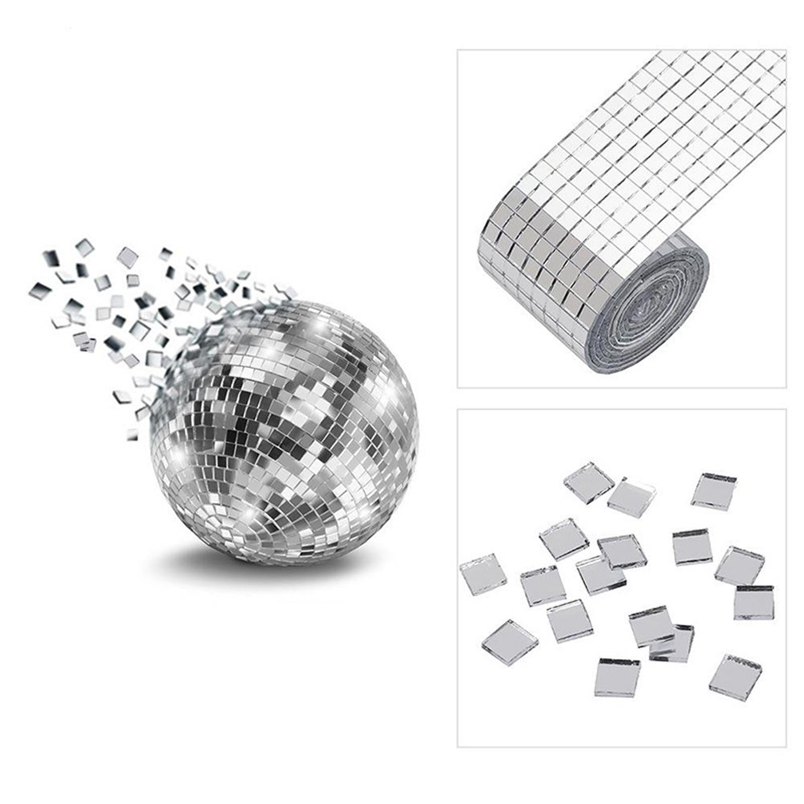 2xSquare Glass Mosaic Tiles Mirror Mosaic for Living Room Bedroom Disco Ball