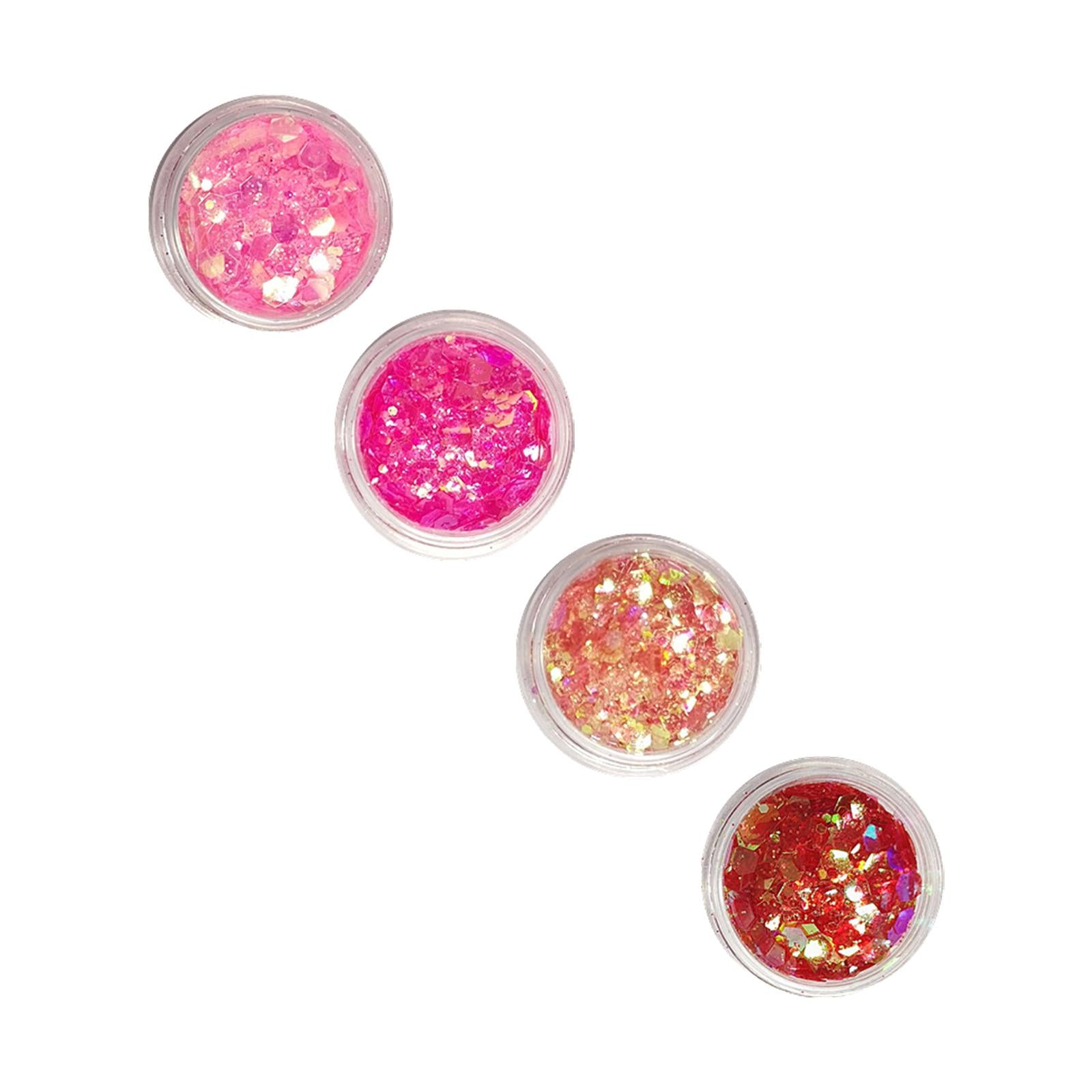 3x4Pcs Sparkle Sequin Flake Chunky Glitter for Nano Tapes Pedicure Phone Cases Style D