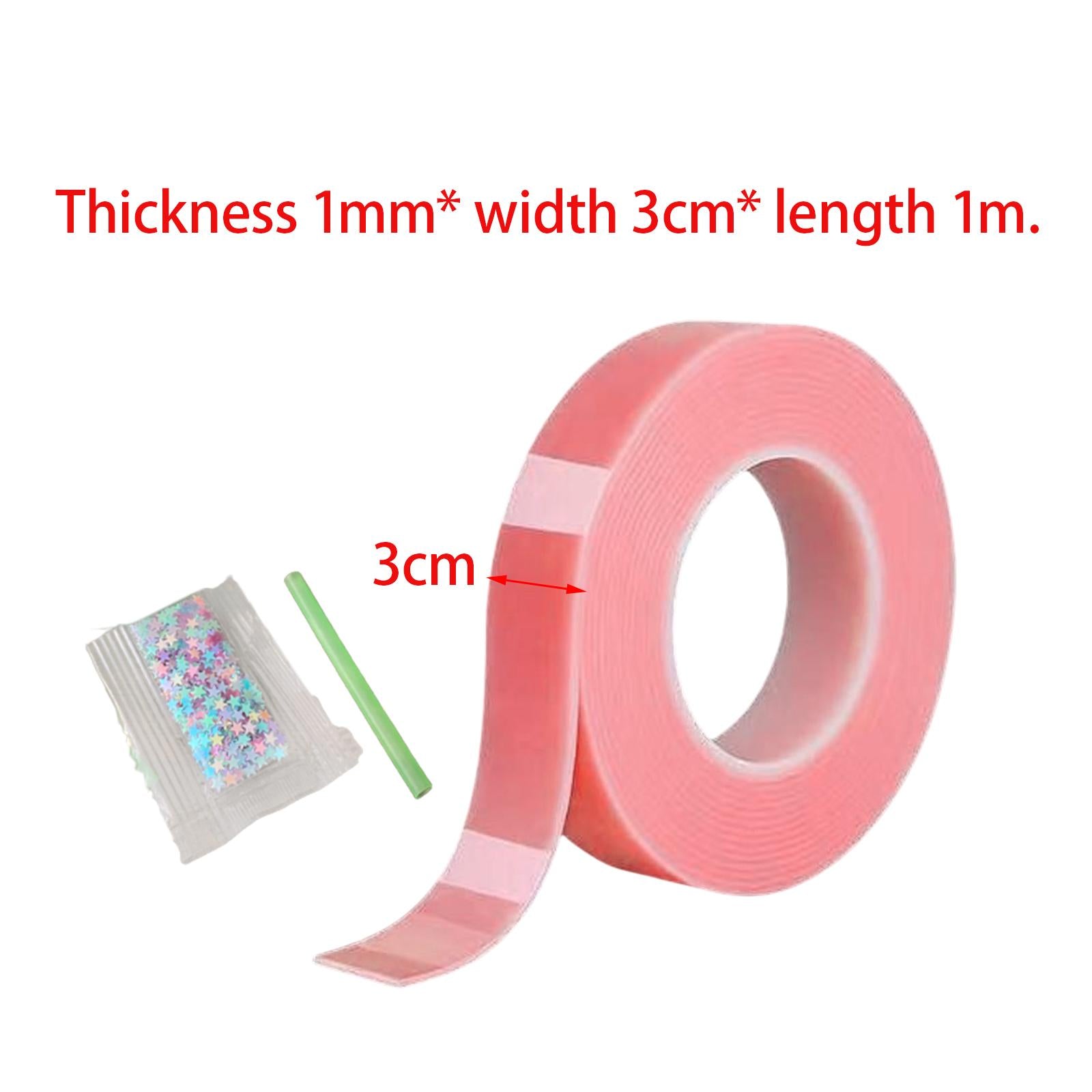 2xNano Mounting Tape Funny for Educational Toy Adults Classroom DIY Craft 1mmx3cmx1m pink