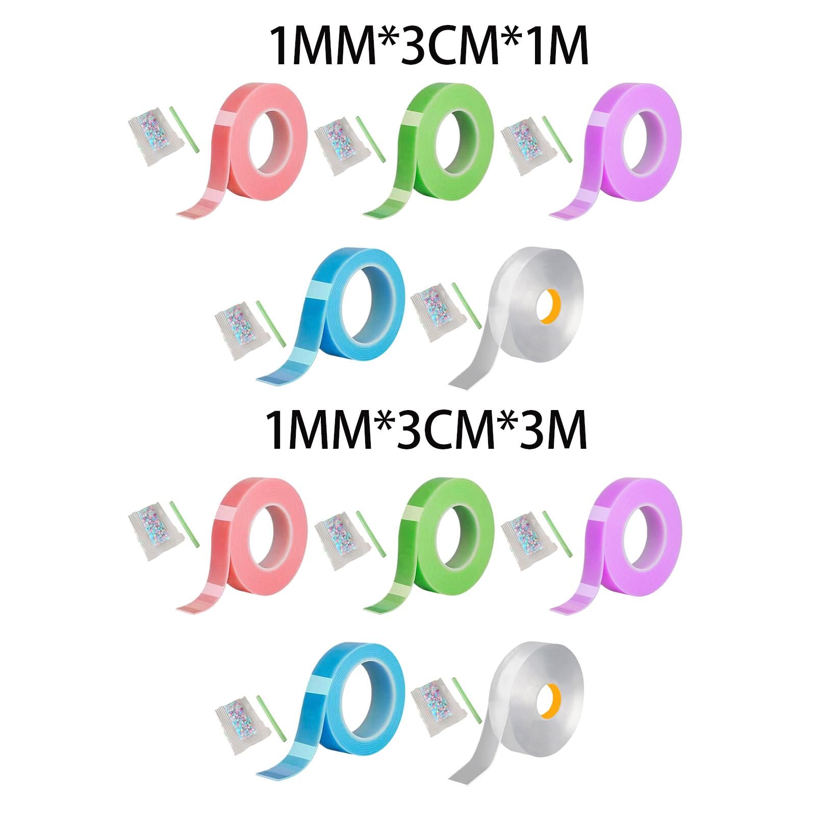 2xNano Mounting Tape Funny for Educational Toy Adults Classroom DIY Craft 1mmx3cmx1m pink