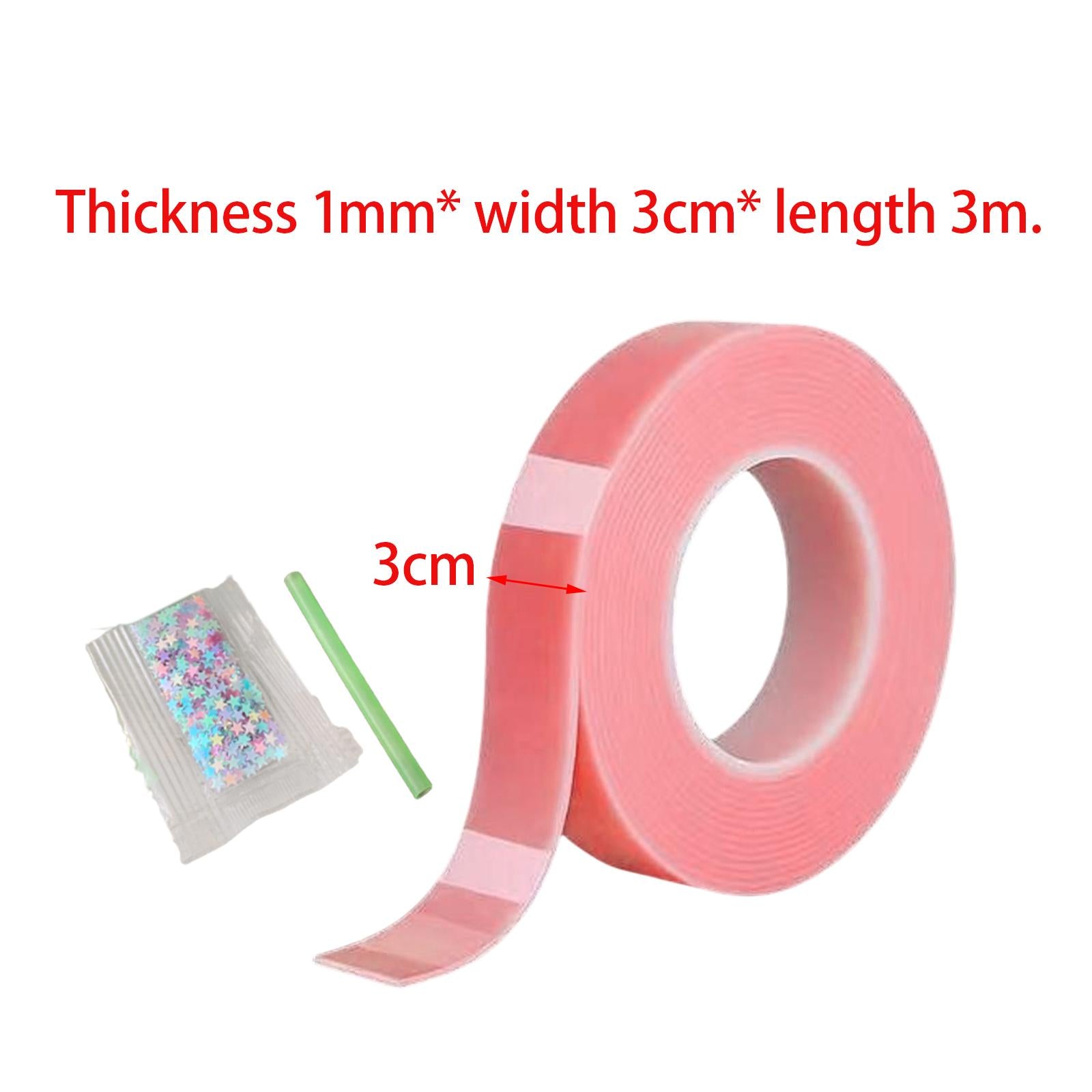 4xNano Mounting Tape Funny for Educational Toy Adults Classroom DIY Craft 1mmx3cmx3m pink