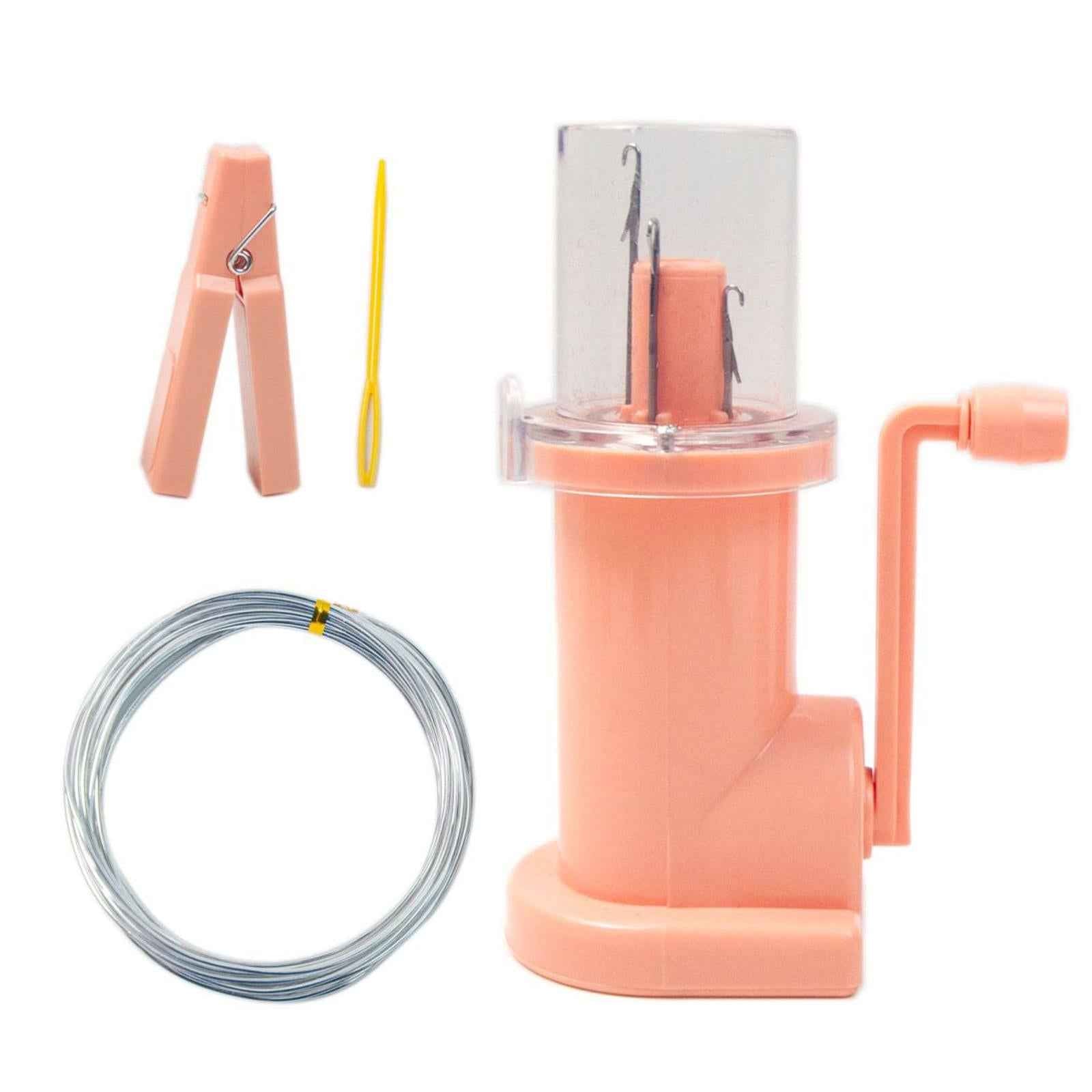 Mini Knitting Machine Easy Weaver Knitter DIY for Scarves Bracelets Sweaters Pink