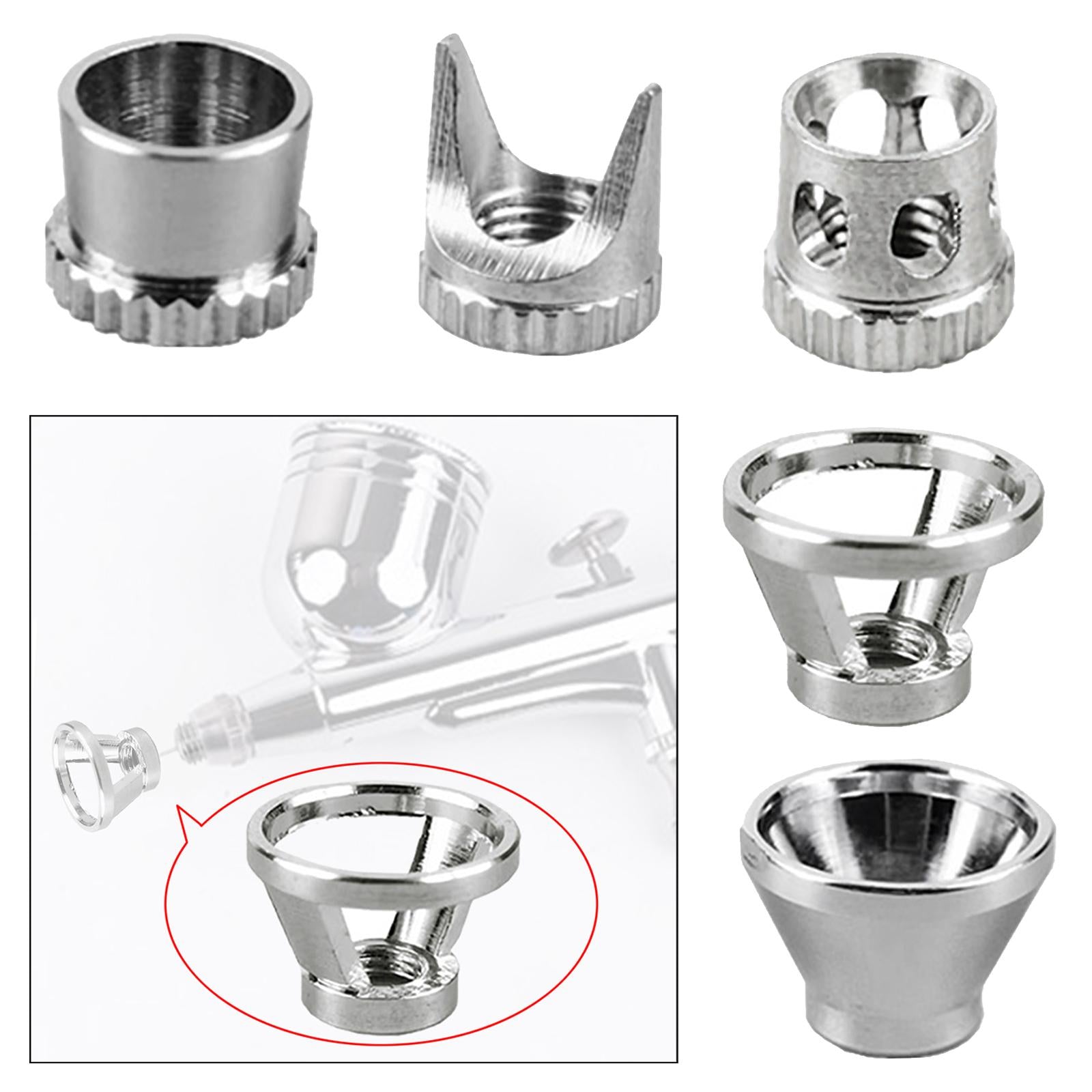 3xAirbrush Needle Cover Nozzle Tips Spray Tool Painting Machine Nozzle Caps Style A