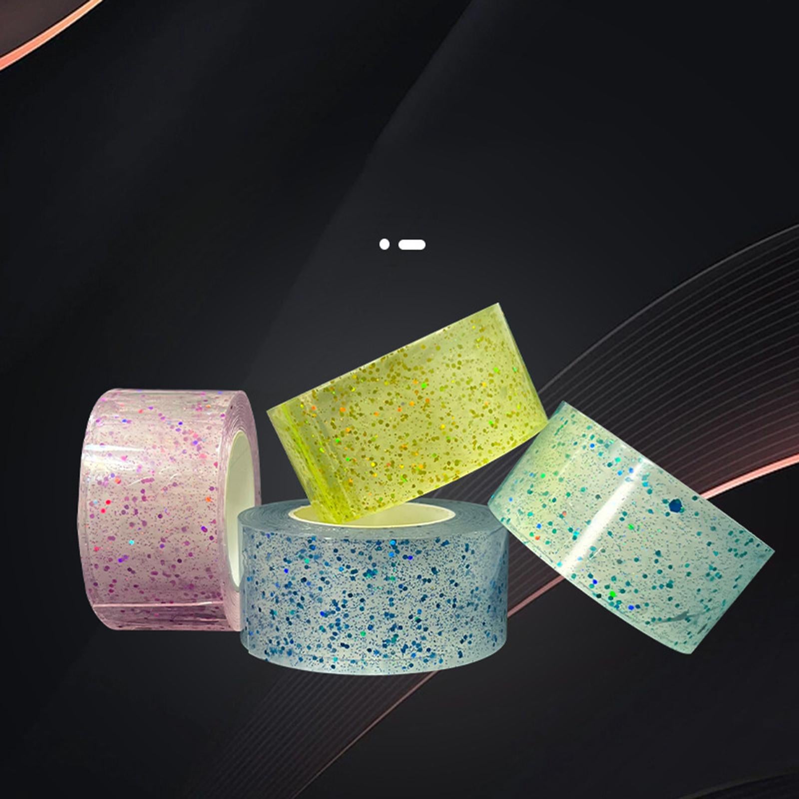 3xGlitter Nano Tape Educational Sensory Toy Multifunctional for Bubble Blowing Blue Width 3cm