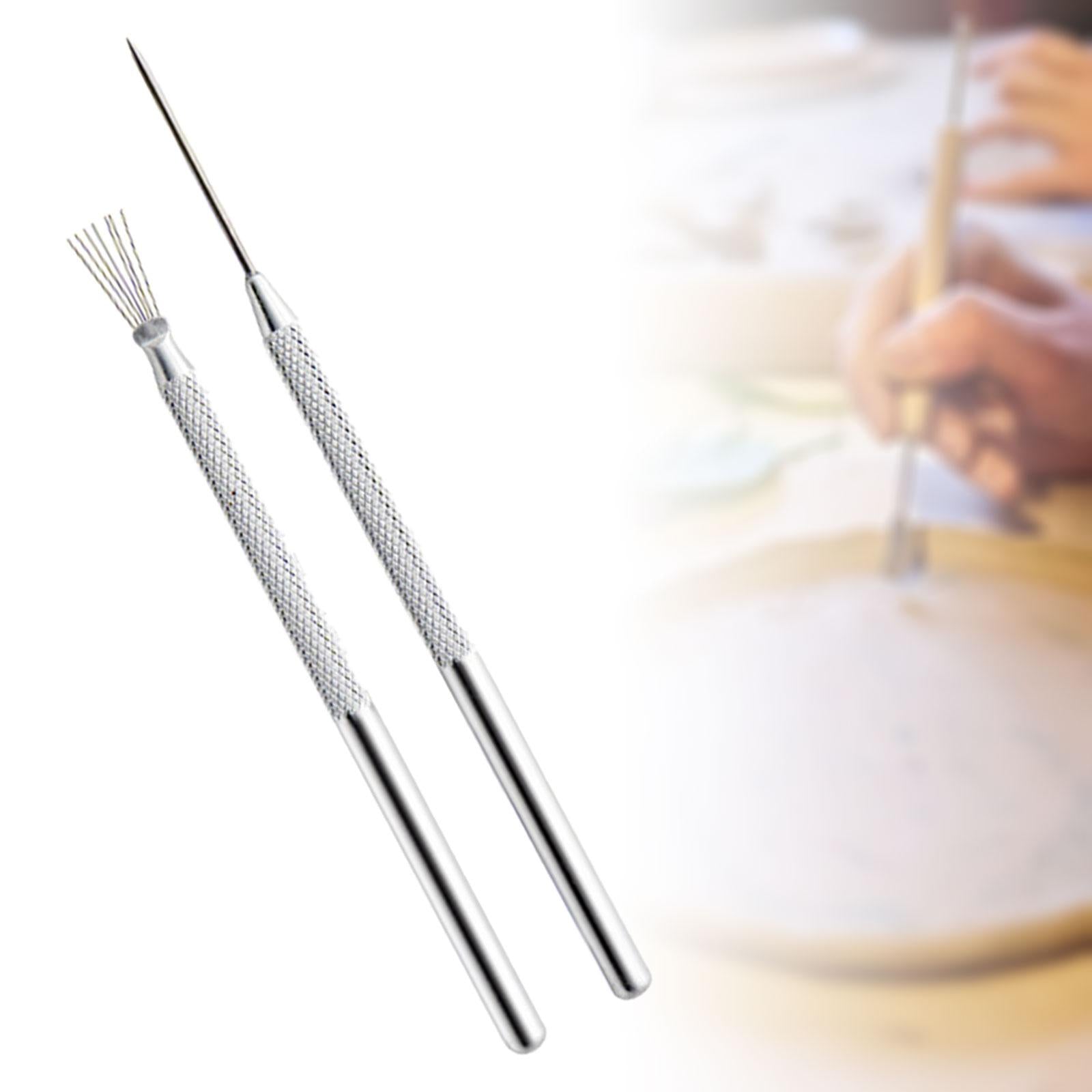 4x7 Pin Clay Detail Sculpting Tool Durable for Scraping DIY Handicraft Cutting 2pcs