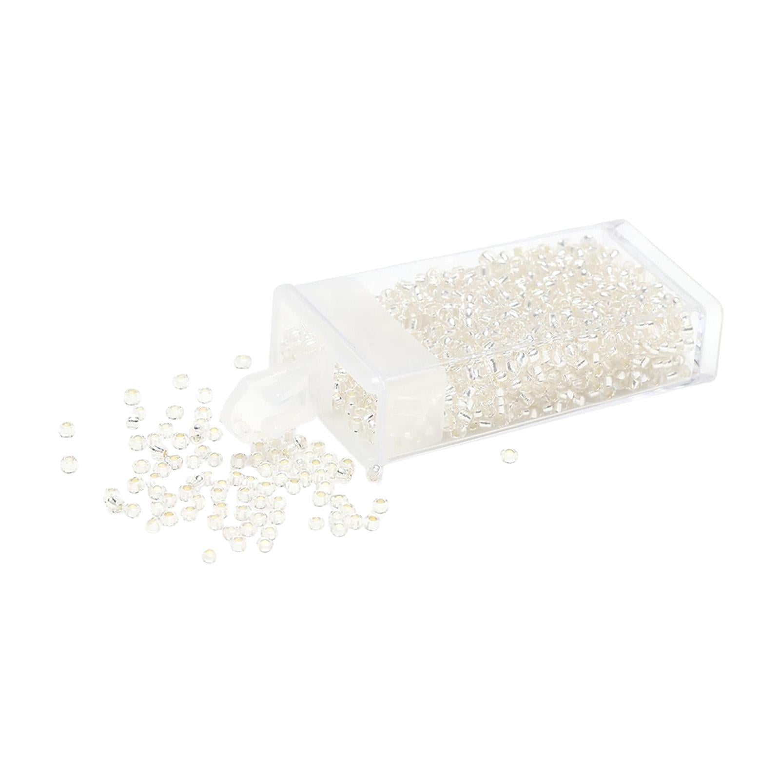 2x1000Pcs Glass Seed Beads Kit 2mm Craft Beads for Crafting DIY Jewelry Making White