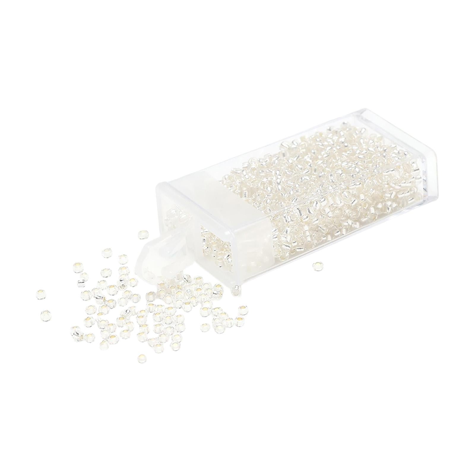 3x1000Pcs Glass Seed Beads Kit 2mm Craft Beads for Crafting DIY Jewelry Making White
