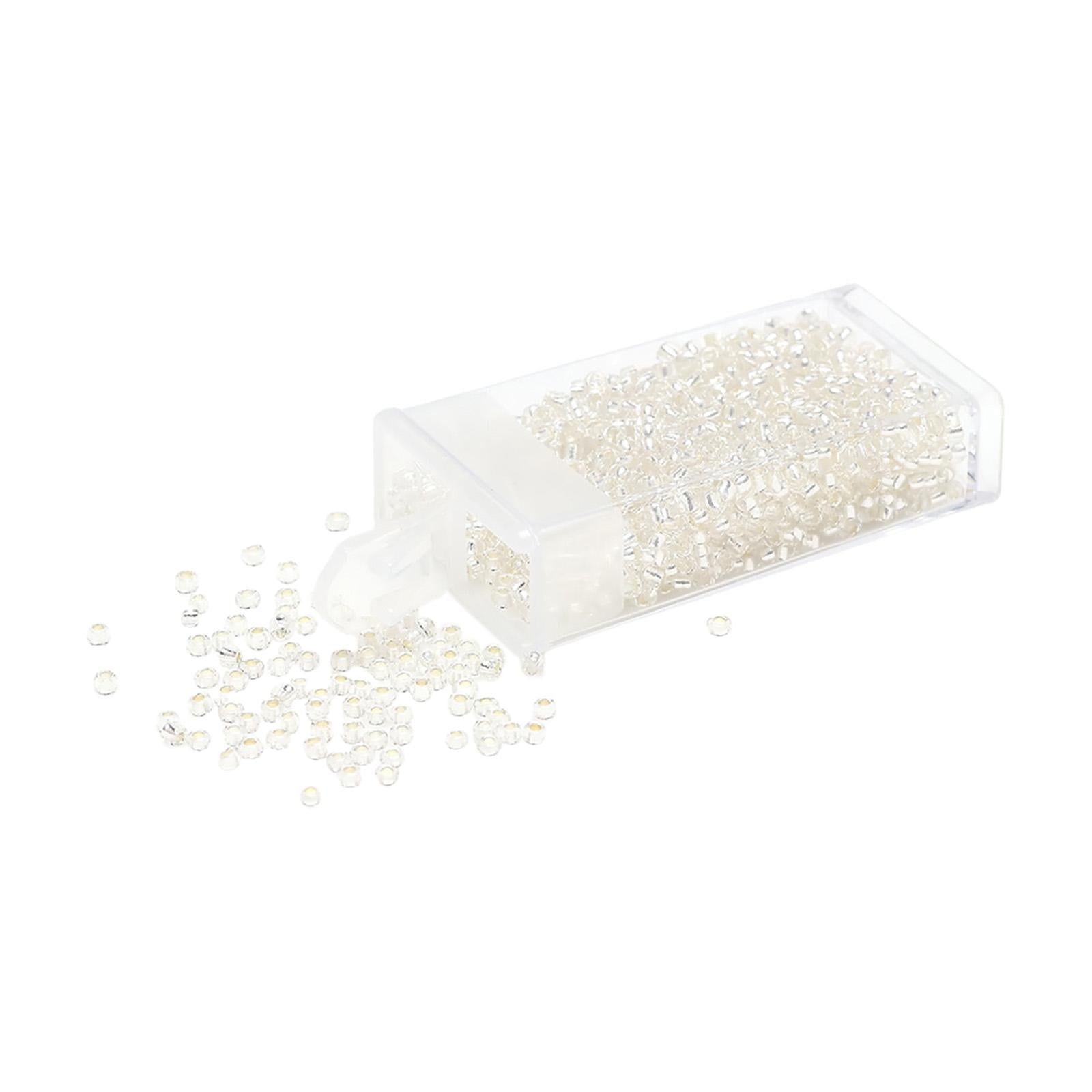 3x1000Pcs Glass Seed Beads Kit 2mm Craft Beads for Crafting DIY Jewelry Making White