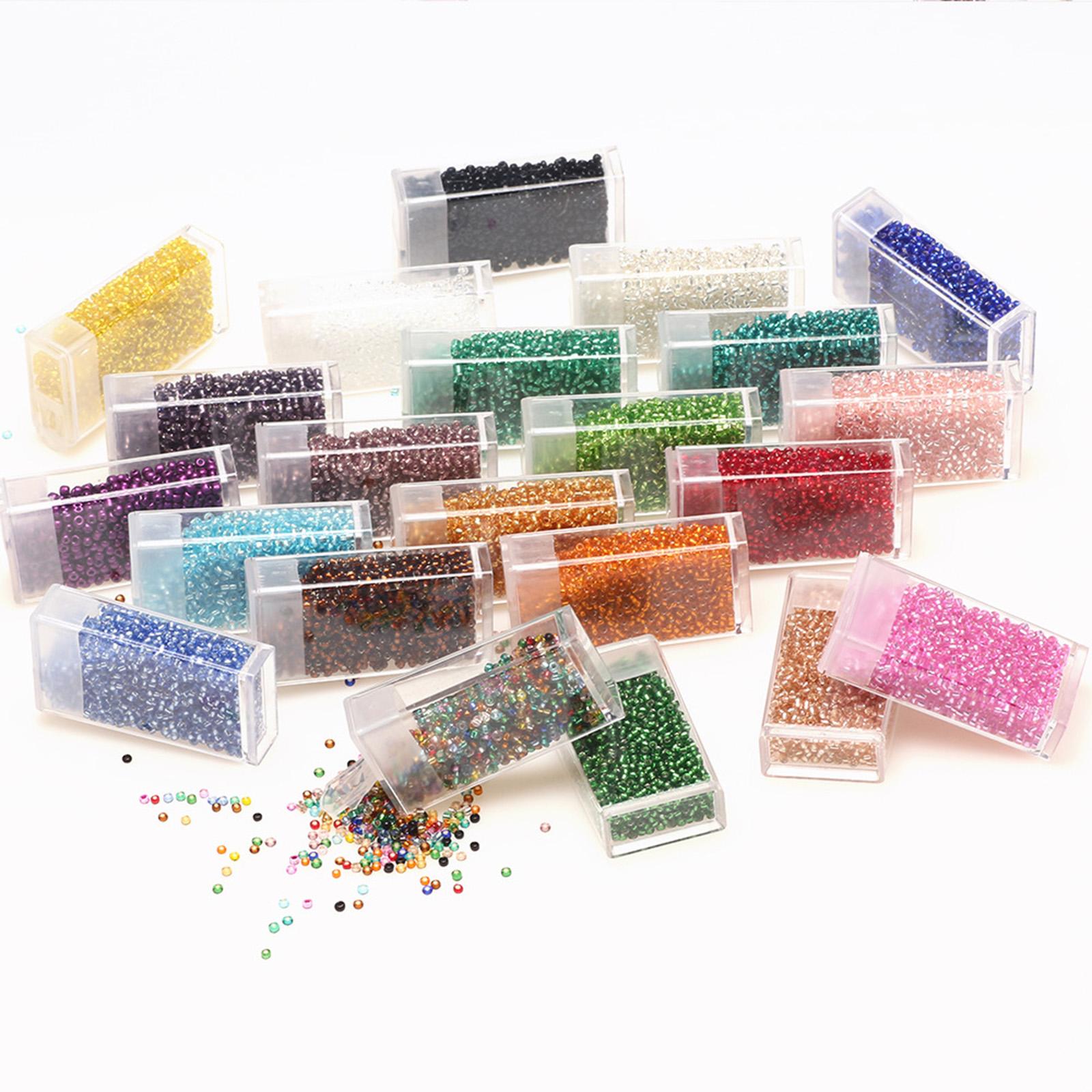 3x1000Pcs Glass Seed Beads Kit 2mm Craft Beads for Crafting DIY Jewelry Making Black