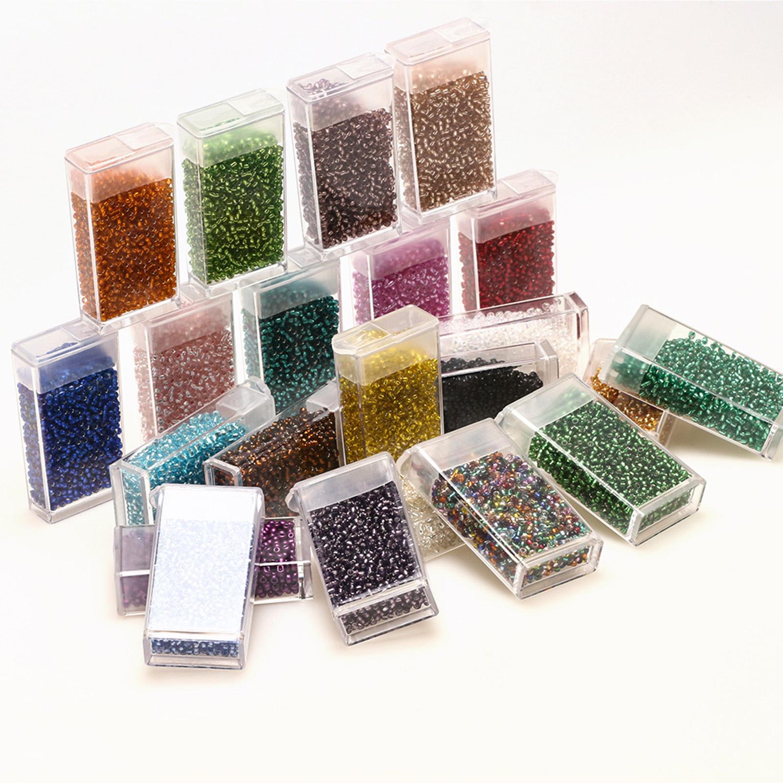6x1000Pcs Glass Seed Beads Kit 2mm Craft Beads for Crafting DIY Jewelry Making Black