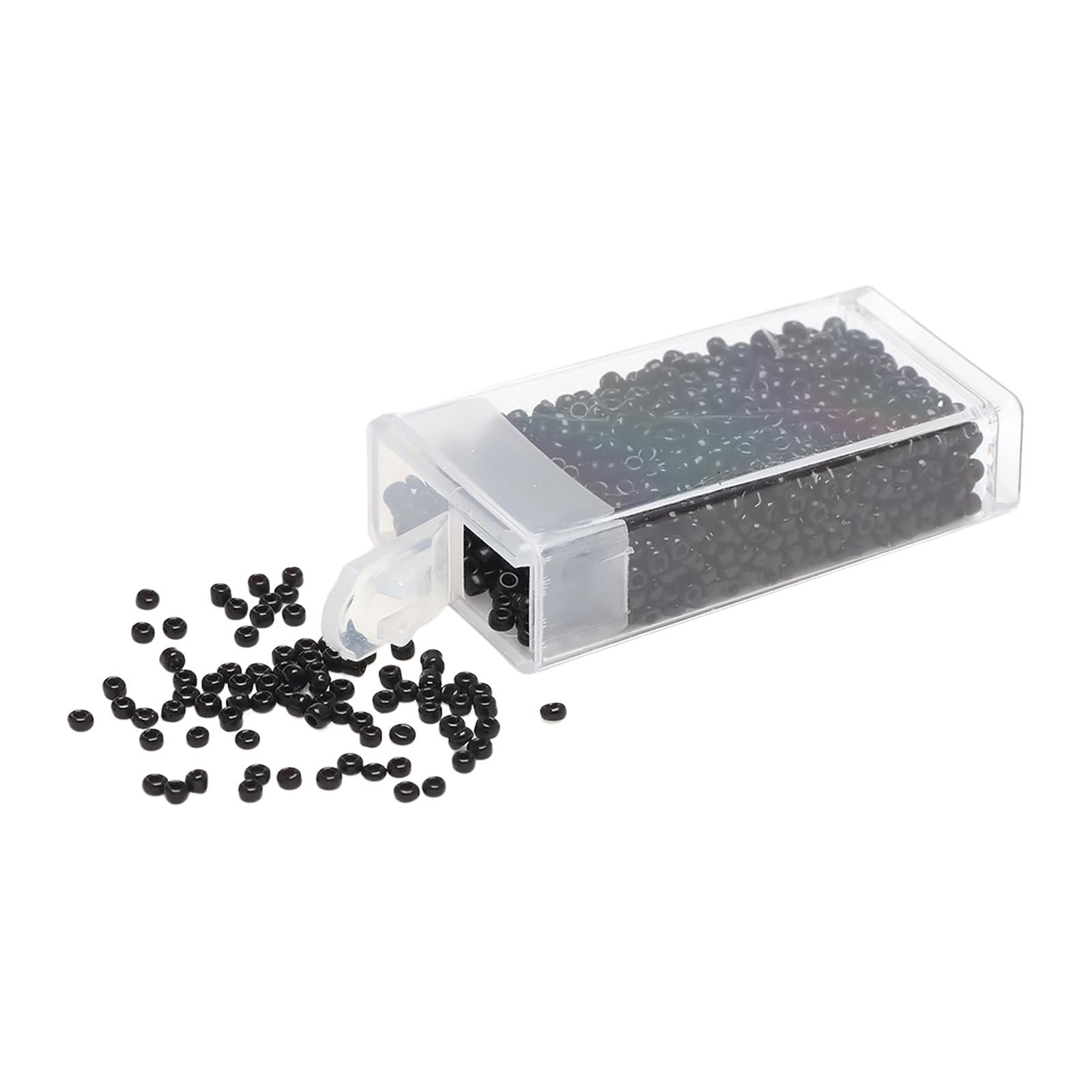 5x1000Pcs Glass Seed Beads Kit 2mm Craft Beads for Crafting DIY Jewelry Making Black