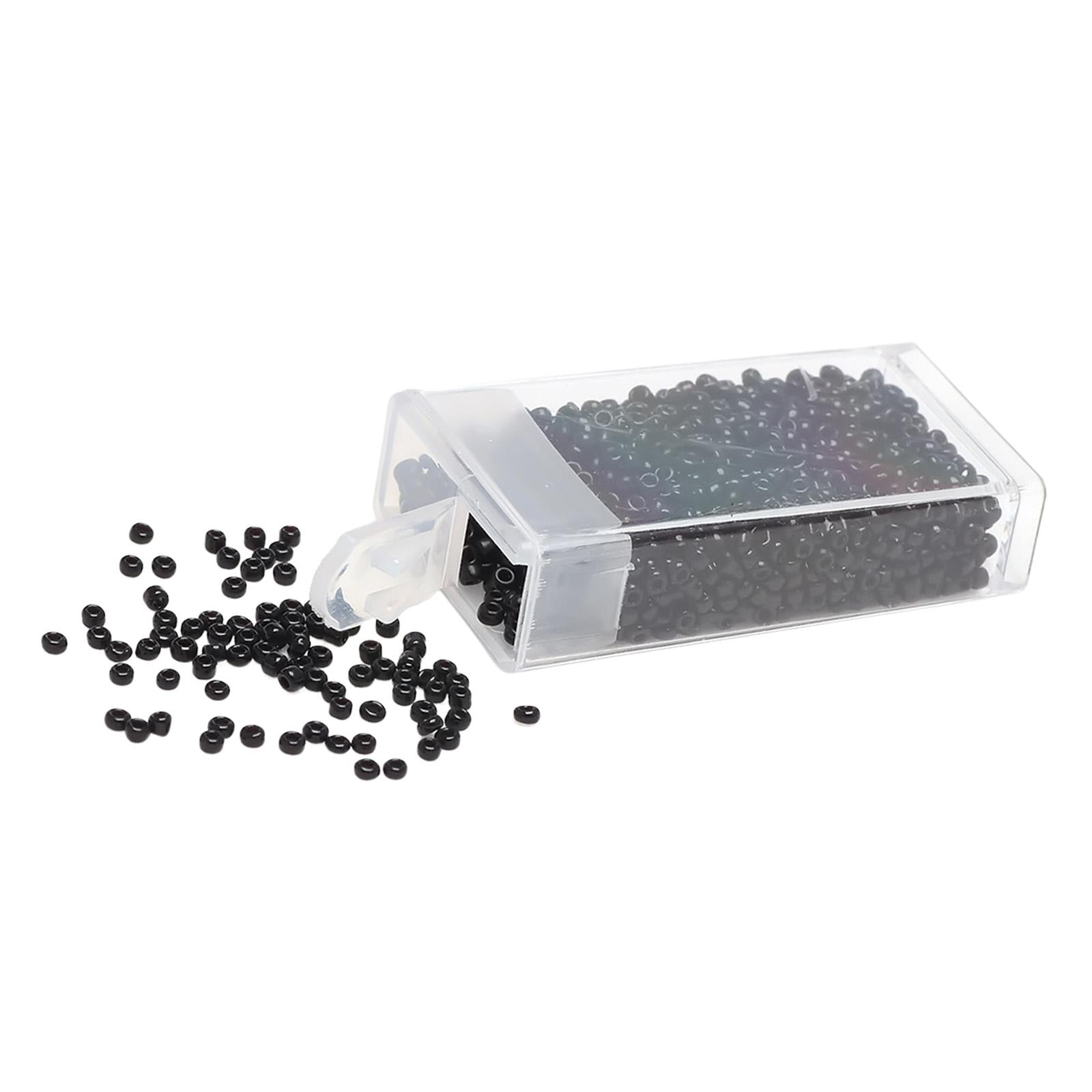5x1000Pcs Glass Seed Beads Kit 2mm Craft Beads for Crafting DIY Jewelry Making Black