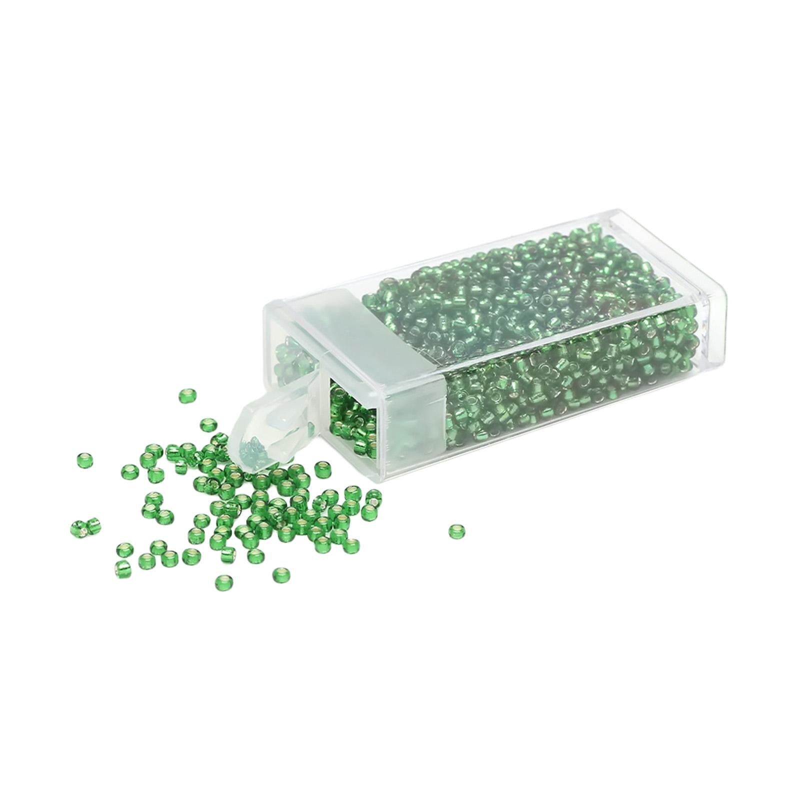 4x1000Pcs Glass Seed Beads Kit 2mm Craft Beads for Crafting DIY Jewelry Making Green