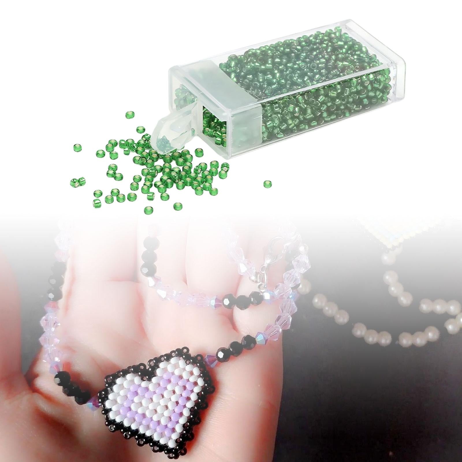 4x1000Pcs Glass Seed Beads Kit 2mm Craft Beads for Crafting DIY Jewelry Making Green