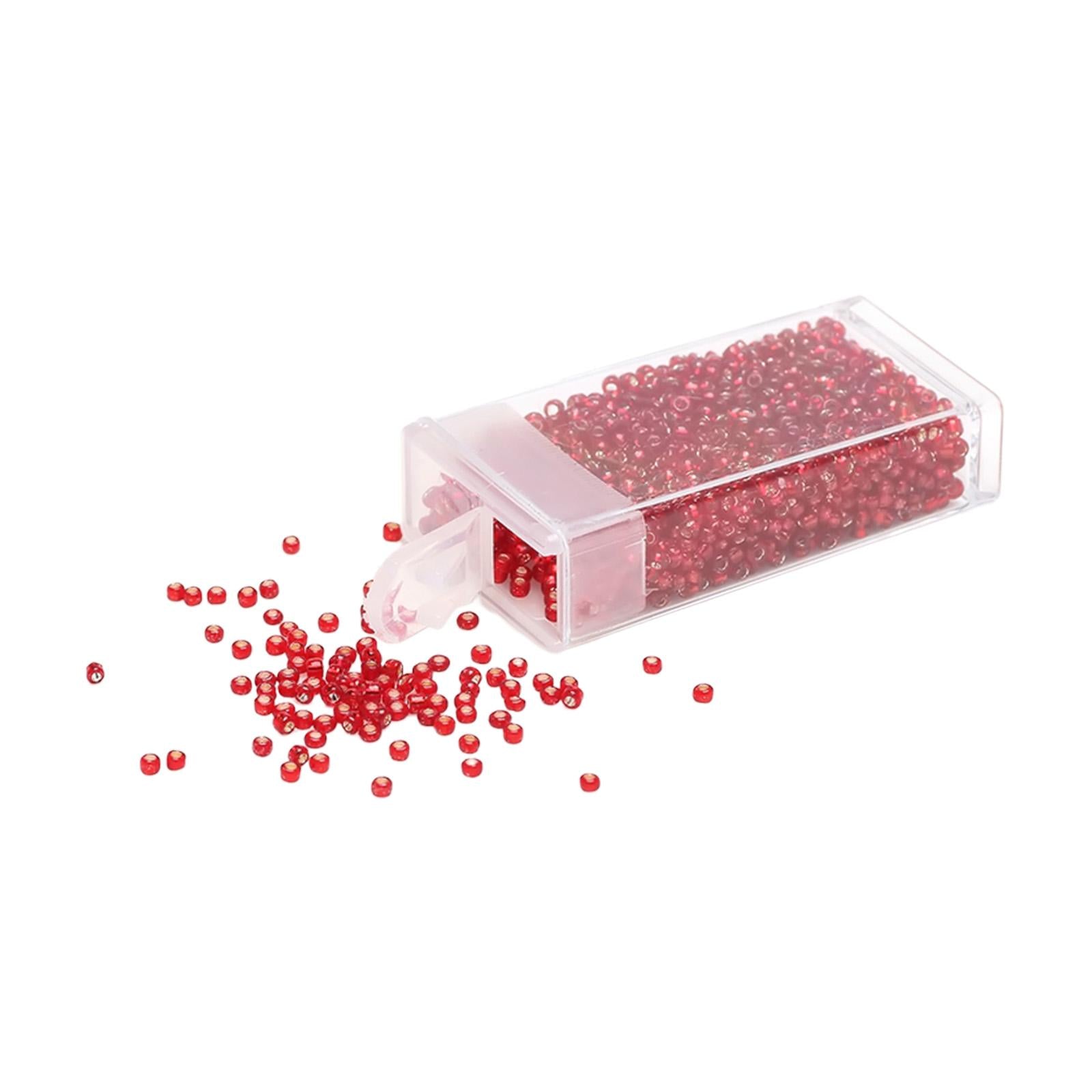 2x1000Pcs Glass Seed Beads Kit 2mm Craft Beads for Crafting DIY Jewelry Making Red
