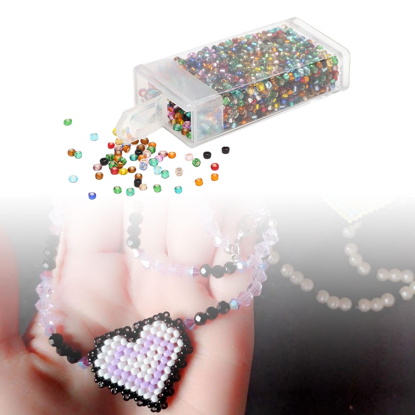 3x1000Pcs Glass Seed Beads Kit 2mm Craft Beads for Crafting DIY Jewelry Making Mixed Colors