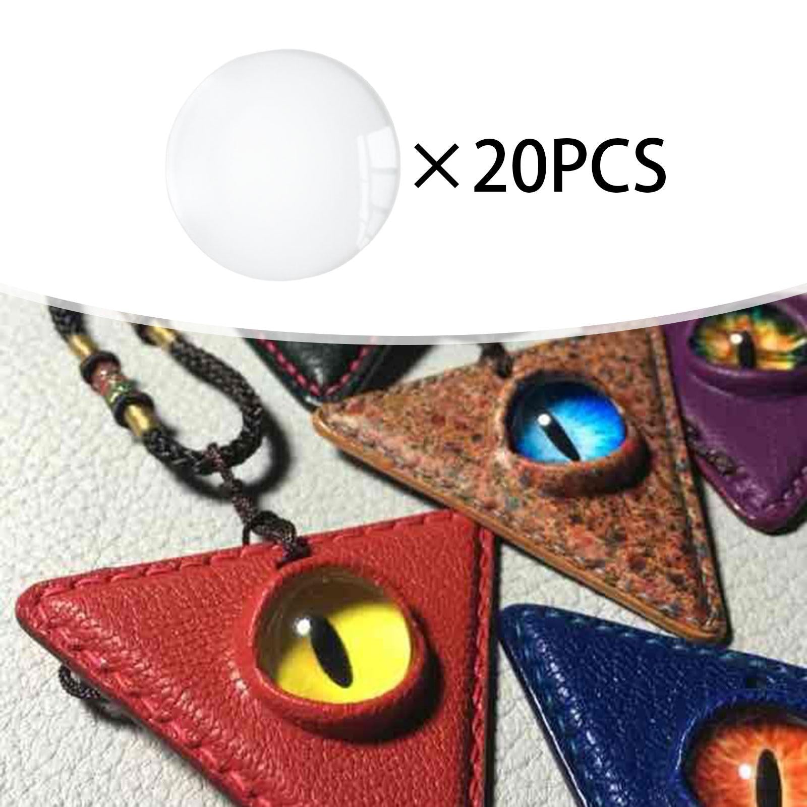 6xHalf Round Flatback for Jewelry Making DIY Crafts Glass Cabochons Dome Tiles 20mm 20pcs