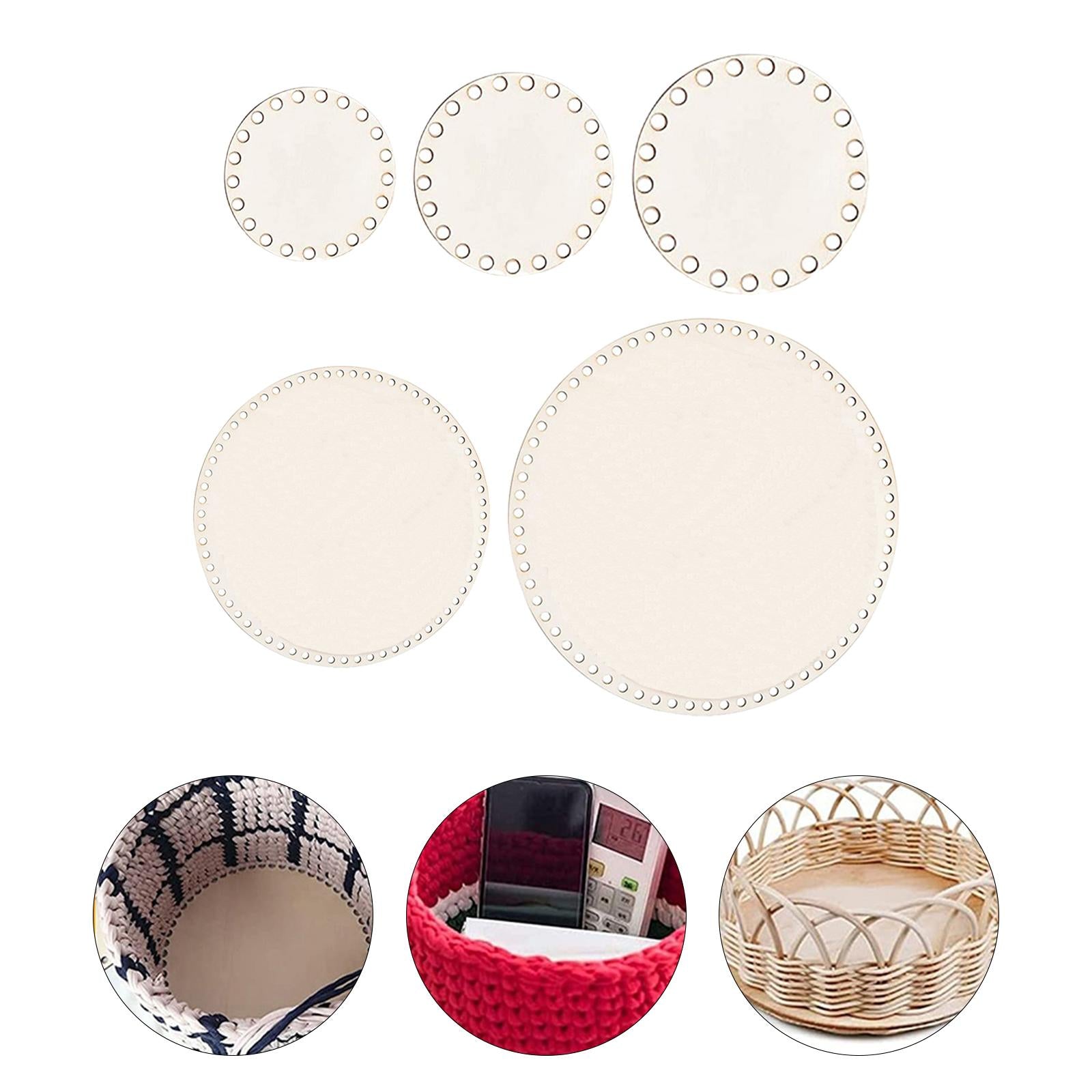 4xWood Basket Bottom Carved Blank Round Bottom for Crochet Bag Basket Making 10cm