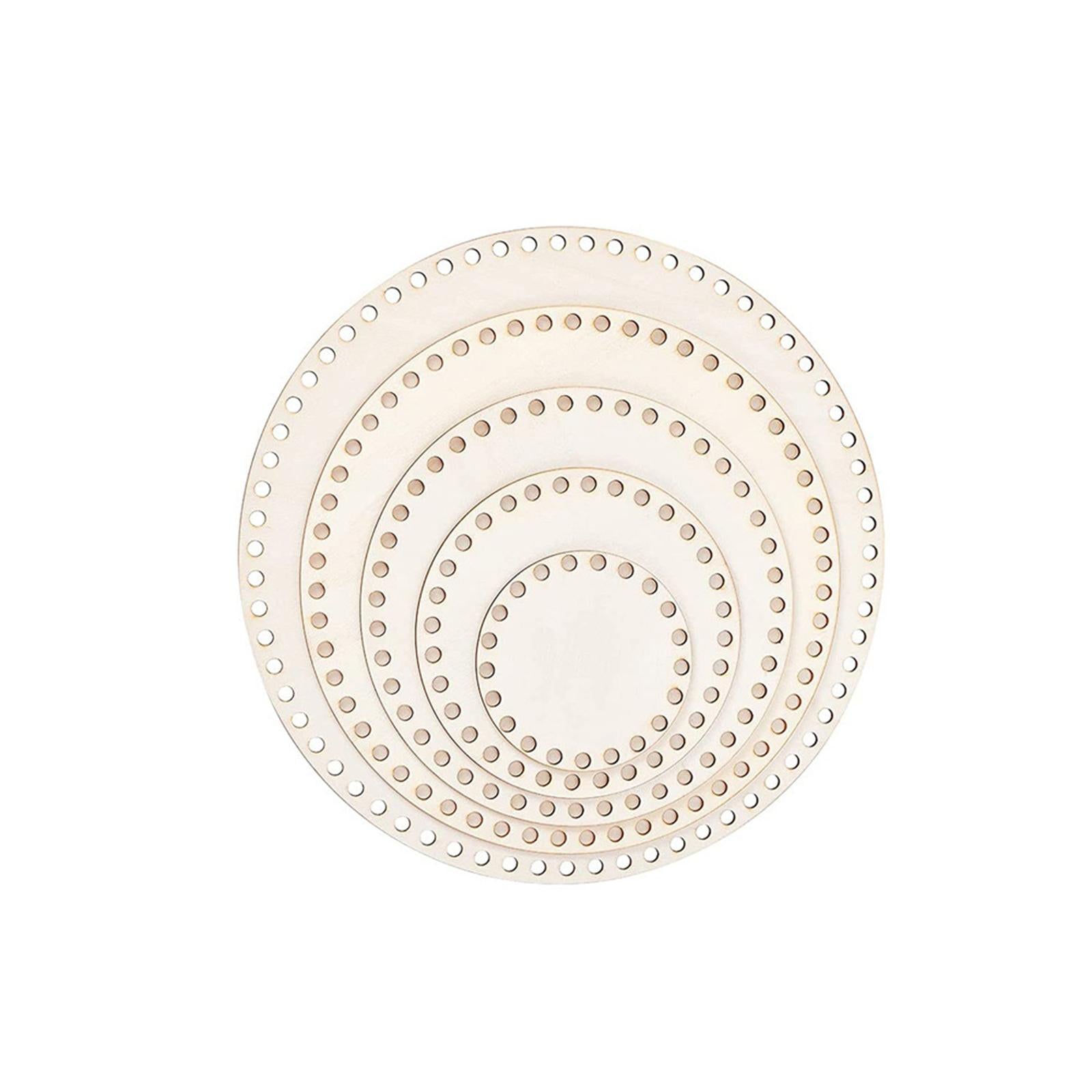 4xWood Basket Bottom Carved Blank Round Bottom for Crochet Bag Basket Making 10cm