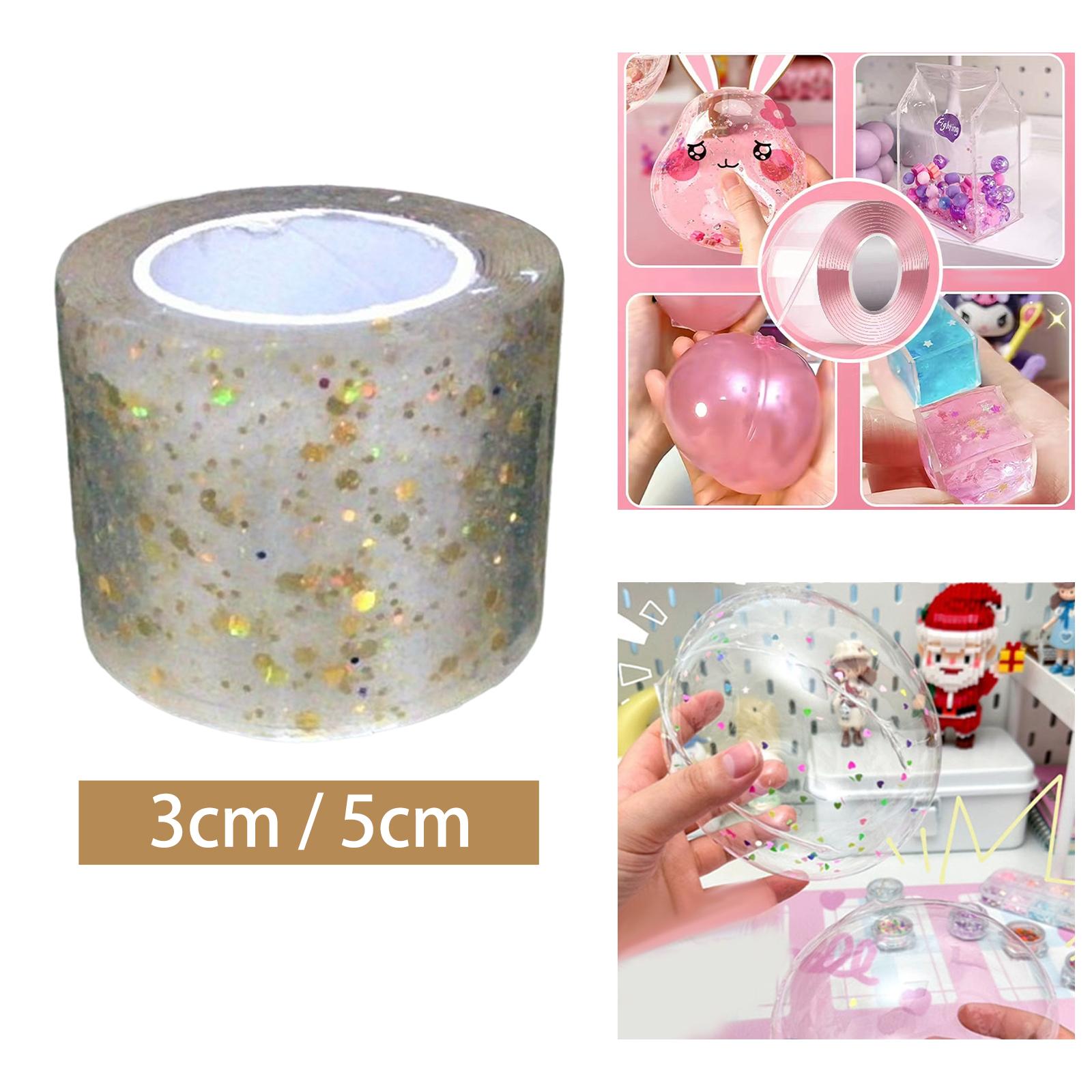 2xNano Glitter Tape Traceless Reusable for Pinch Toy Making Home Handmade Ball 0.7mmx3cmx2m